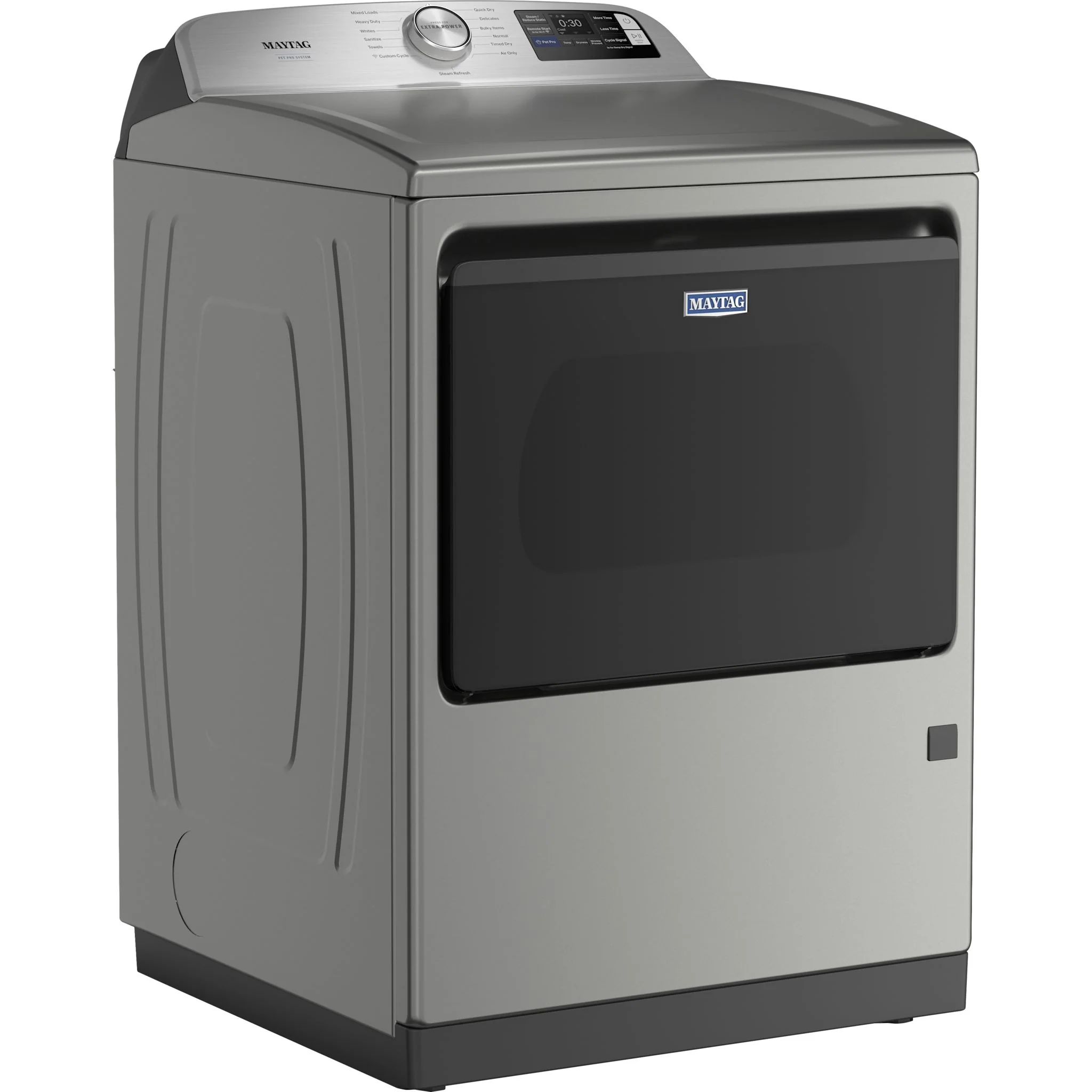 Maytag 7.4 Cu. Ft. Pet Pro Top Load Gas Dryer with Extra Power and Sanitize Cycle - Classic Silver (MGD7205RR) - Image 3