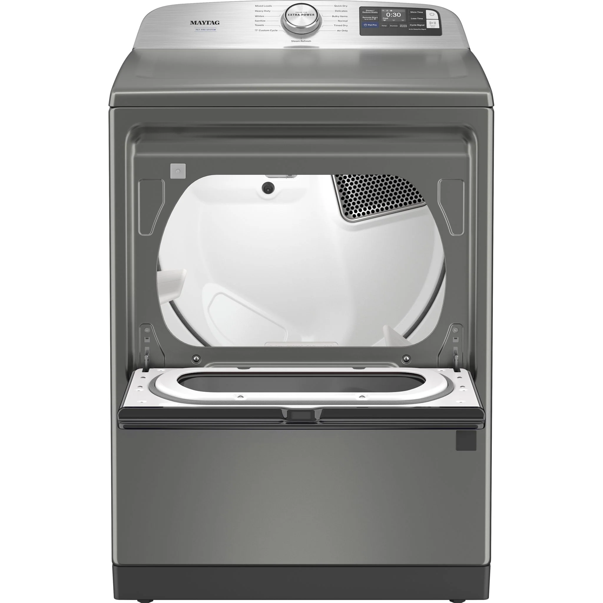 Maytag 7.4 Cu. Ft. Pet Pro Top Load Gas Dryer with Extra Power and Sanitize Cycle - Classic Silver (MGD7205RR) - Image 5