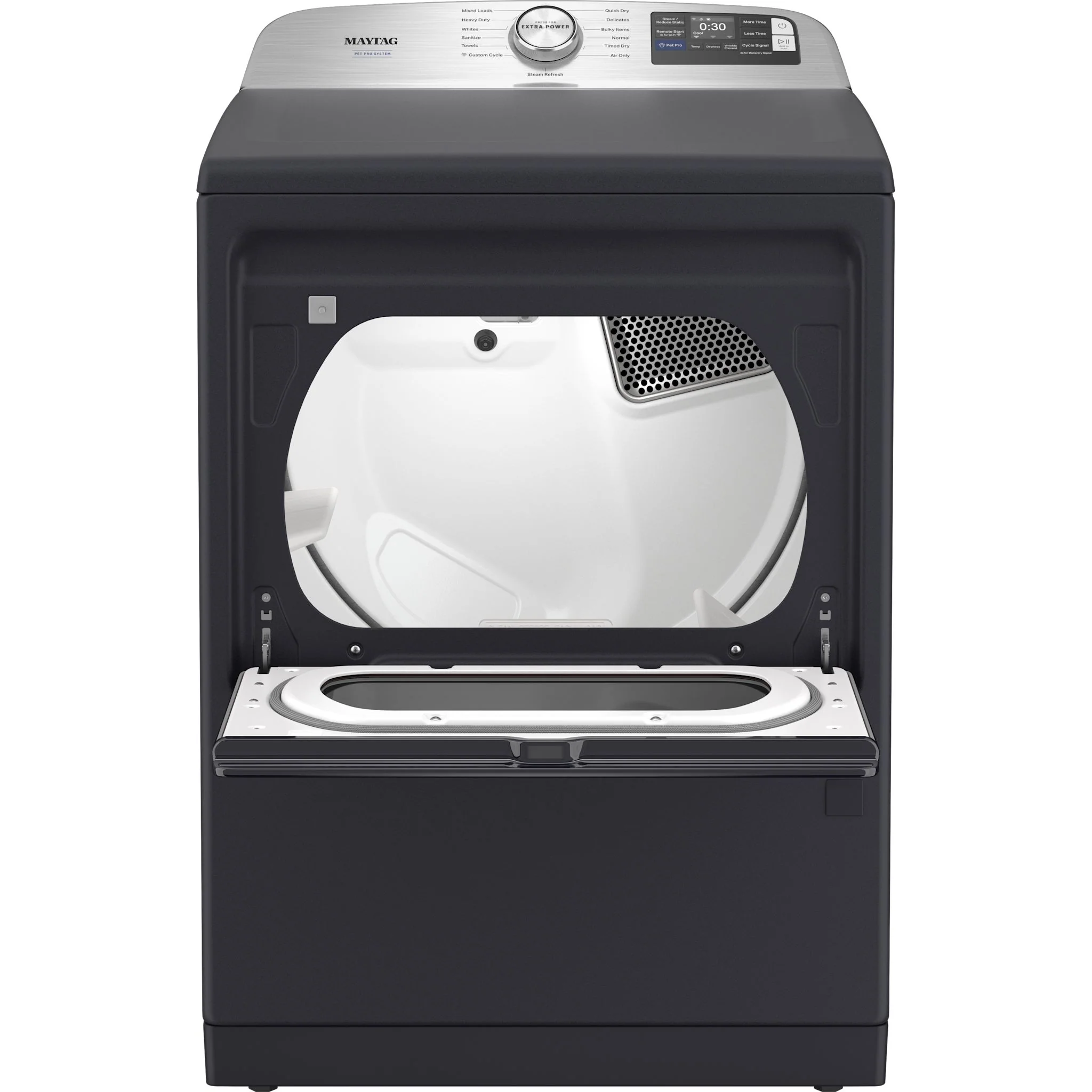 Maytag 7.4 Cu. Ft. Pet Pro Top Load Gas Dryer with Extra Power and Sanitize Cycle - Midnight Steel (MGD7205RF) - Image 4
