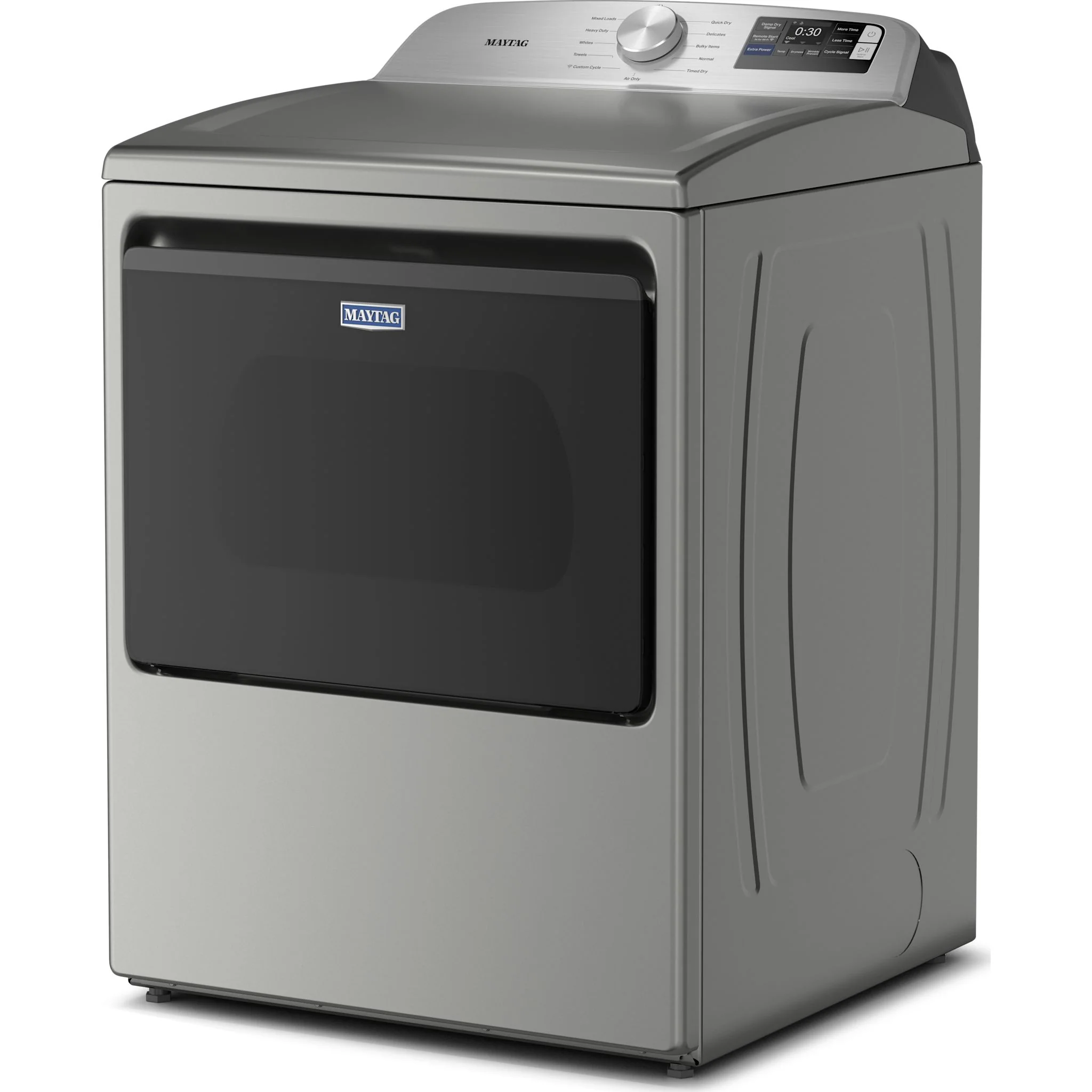 Maytag 7.4 Cu. Ft. Top Load Electric Dryer with Extra Power and Advanced Moisture Sensing - Radiant Silver (YMED6205RR) - Image 2