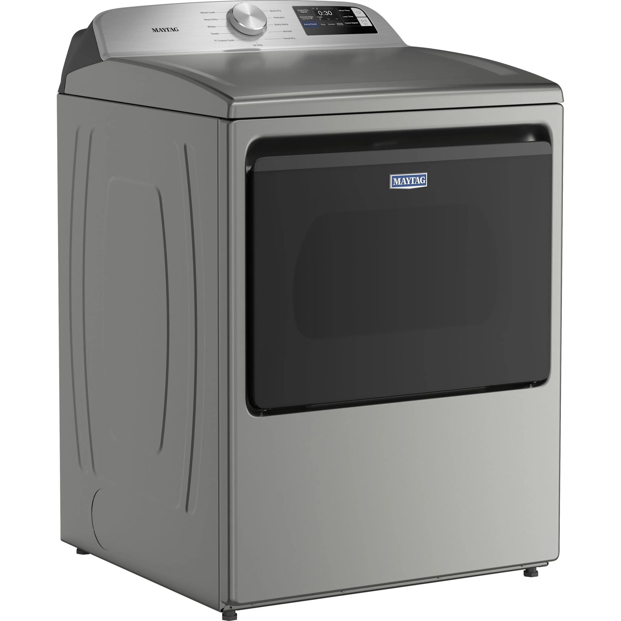Maytag 7.4 Cu. Ft. Top Load Electric Dryer with Extra Power and Advanced Moisture Sensing - Radiant Silver (YMED6205RR) - Image 3