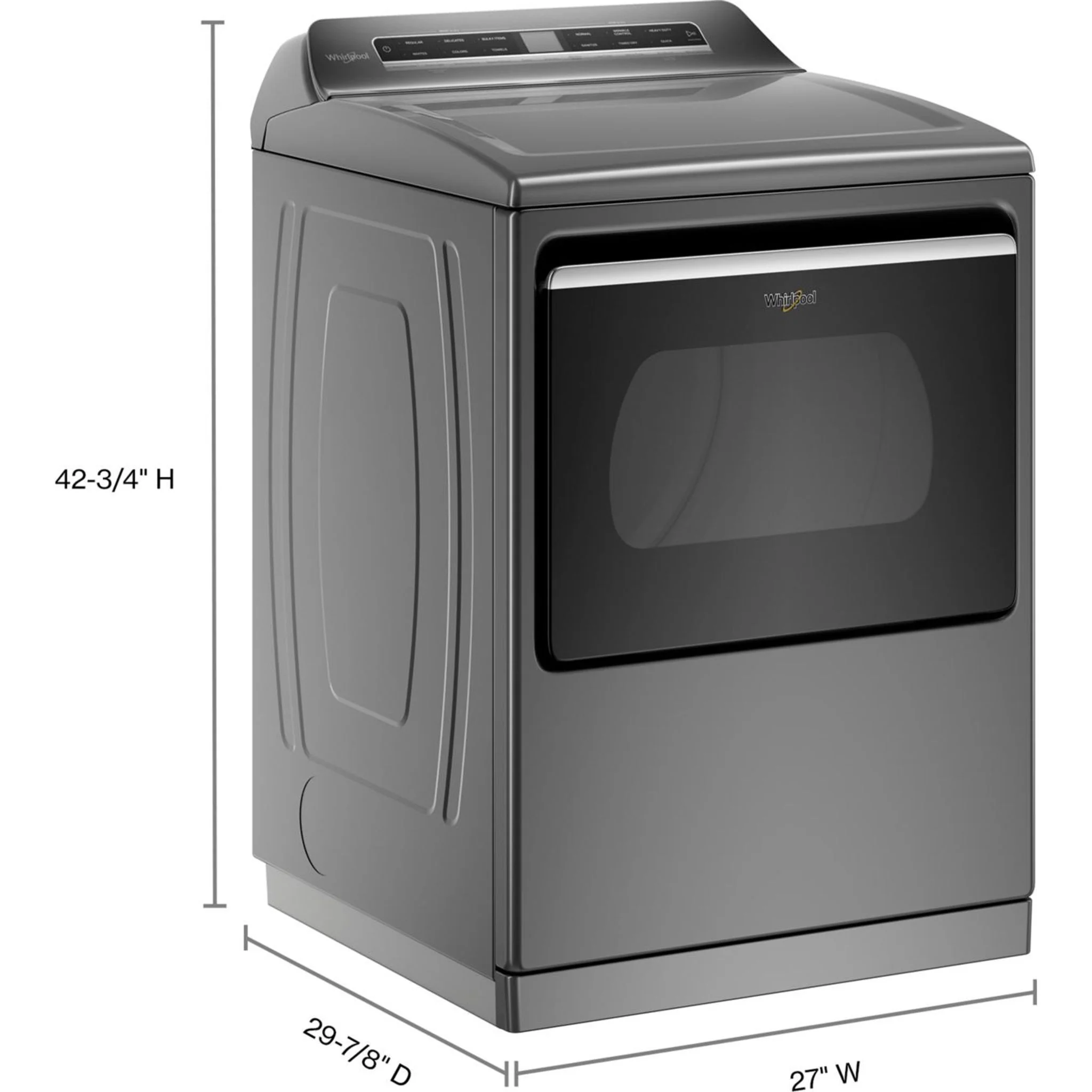 Whirlpool 7.4 cu. ft. Top Load Gas Dryer with Advanced Moisture Sensing -Chrome Shadow (WGD8127LC) - Image 32