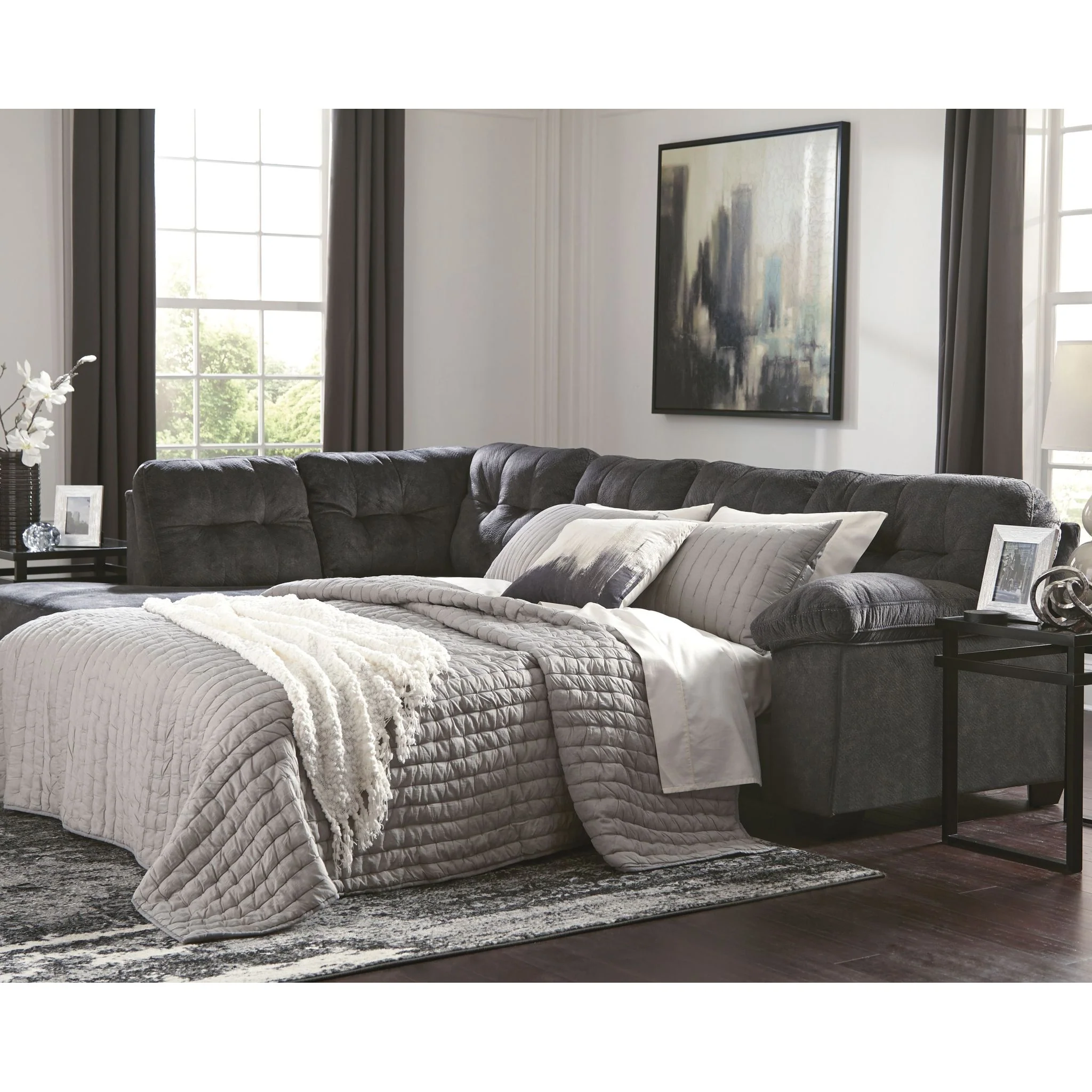 Accrington 2 Piece Sleeper Sectional with Chaise - Image 2