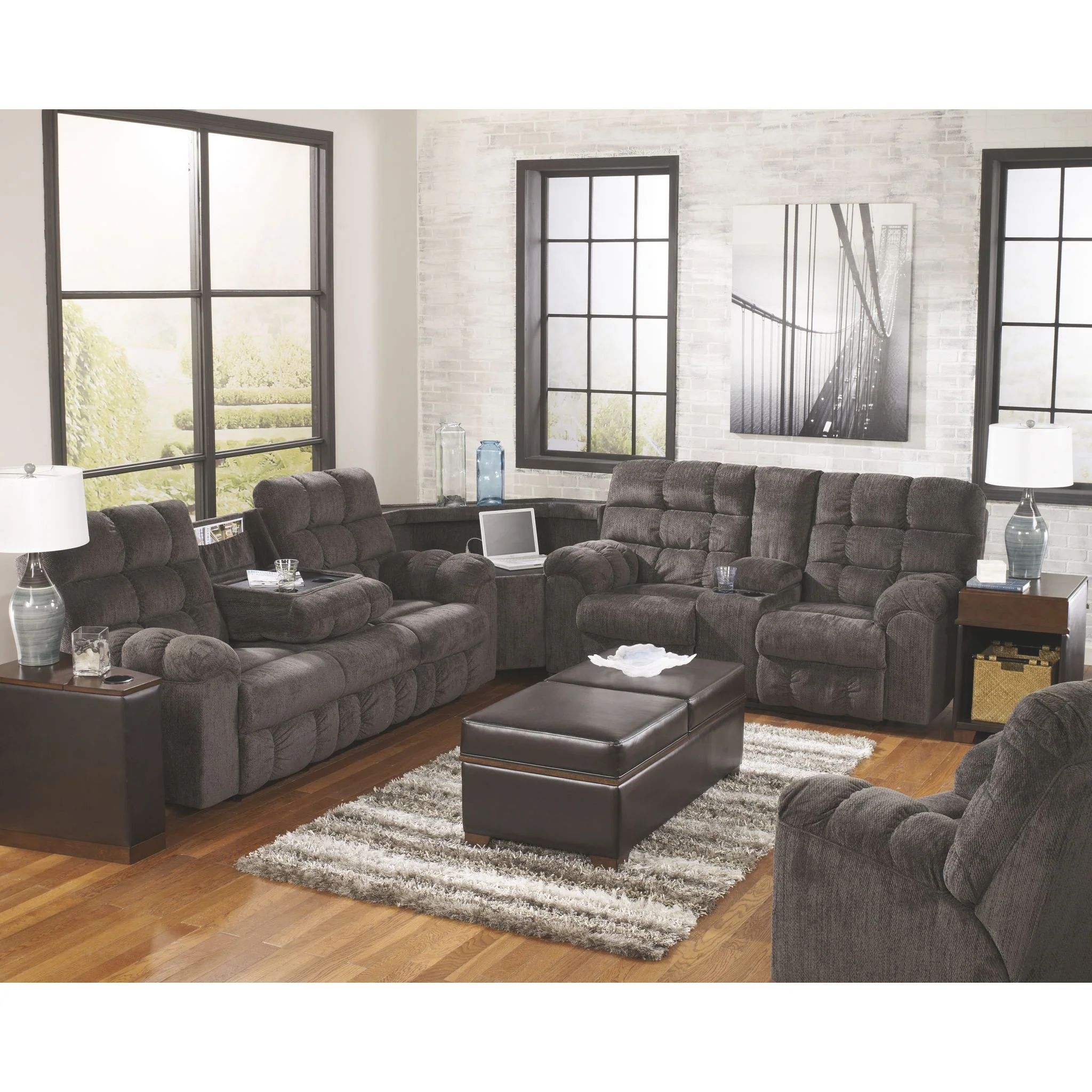 Acieona 3 Piece Reclining Sectional - Image 3