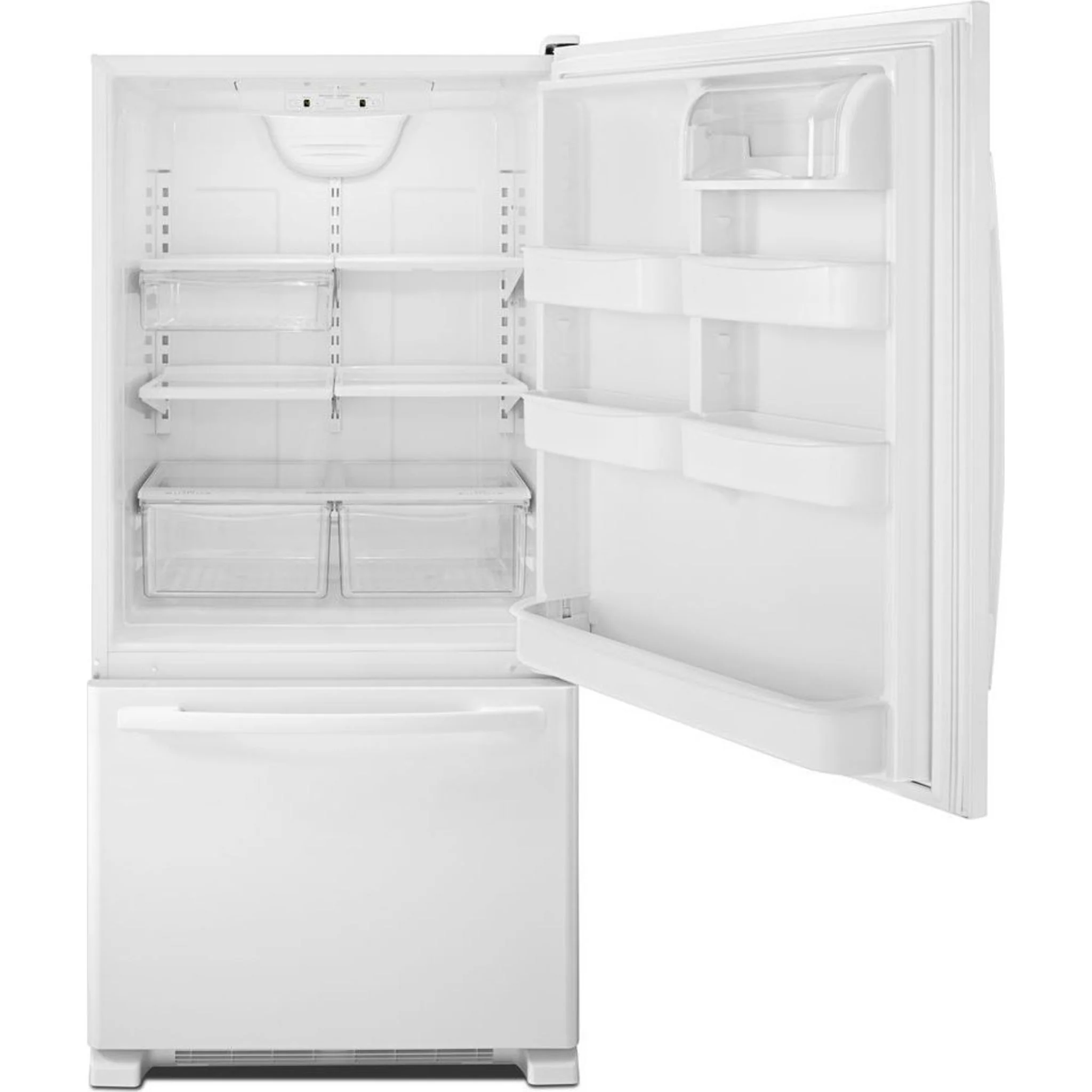 Amana 22 cu. ft. Bottom-Freezer Refrigerator with Large Capacity -White-on-White (ABB2224BRW) - Image 3