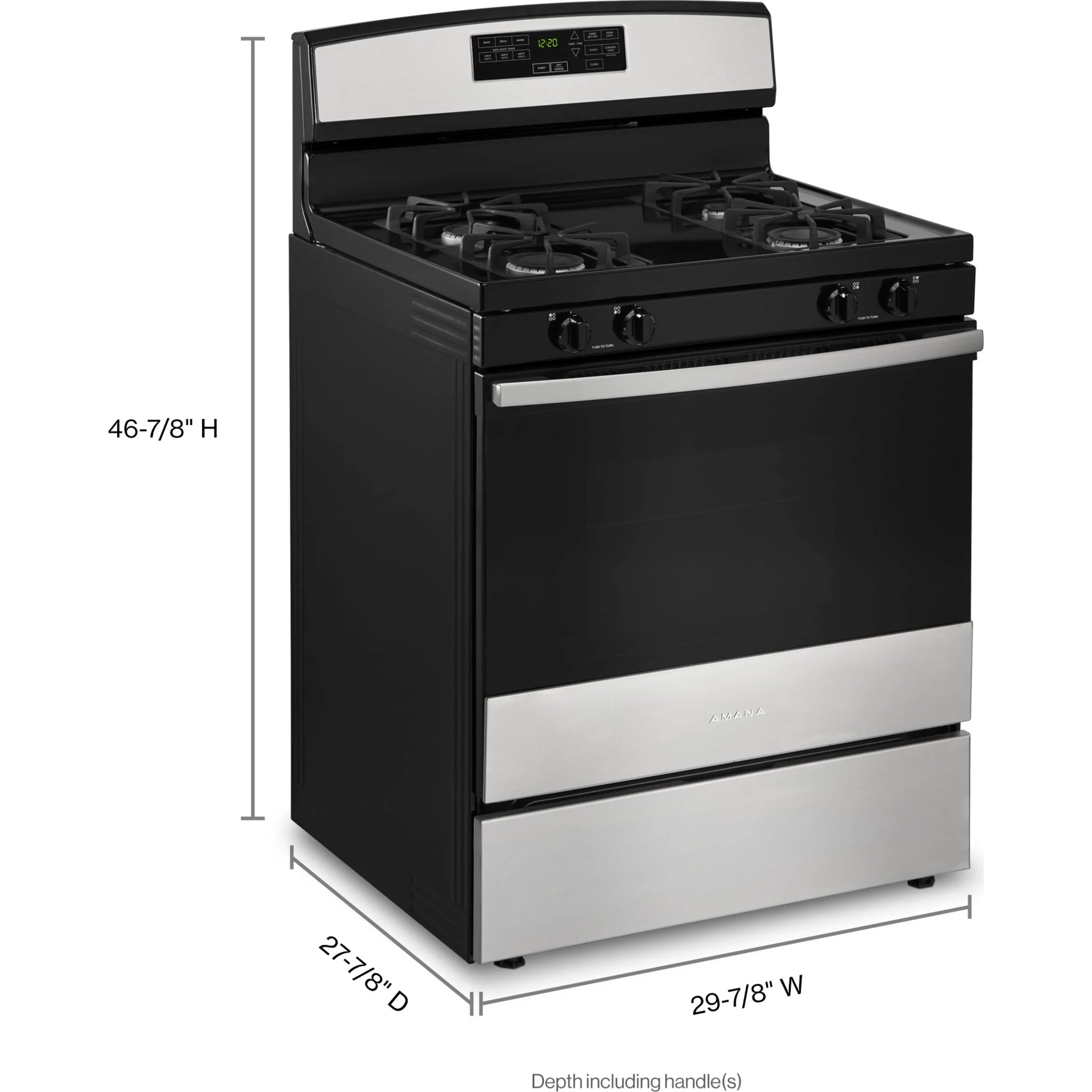 Amana 30-inch Gas Range with Self-Clean Option -Stainless Steel (AGR6603SMS) - Image 4