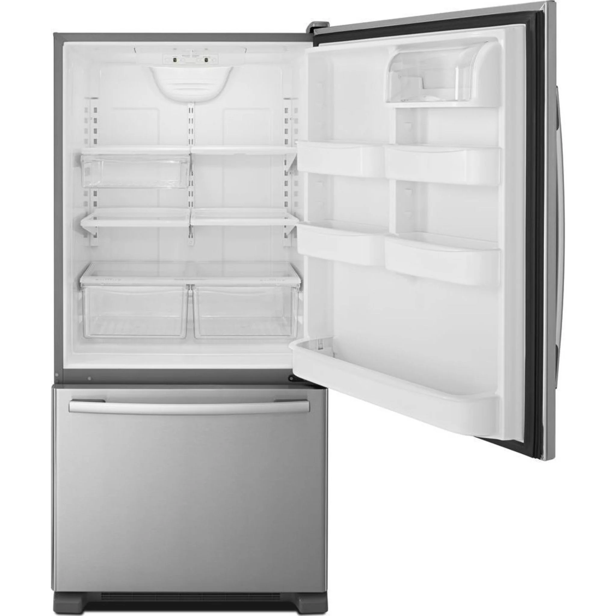 Amana 33-inch Wide Bottom-Freezer Refrigerator with EasyFreezerPull-Out Drawer âˆ’ 22 cu. ft. Capacity -Stainless Steel (ABB2224BRM) - Image 3