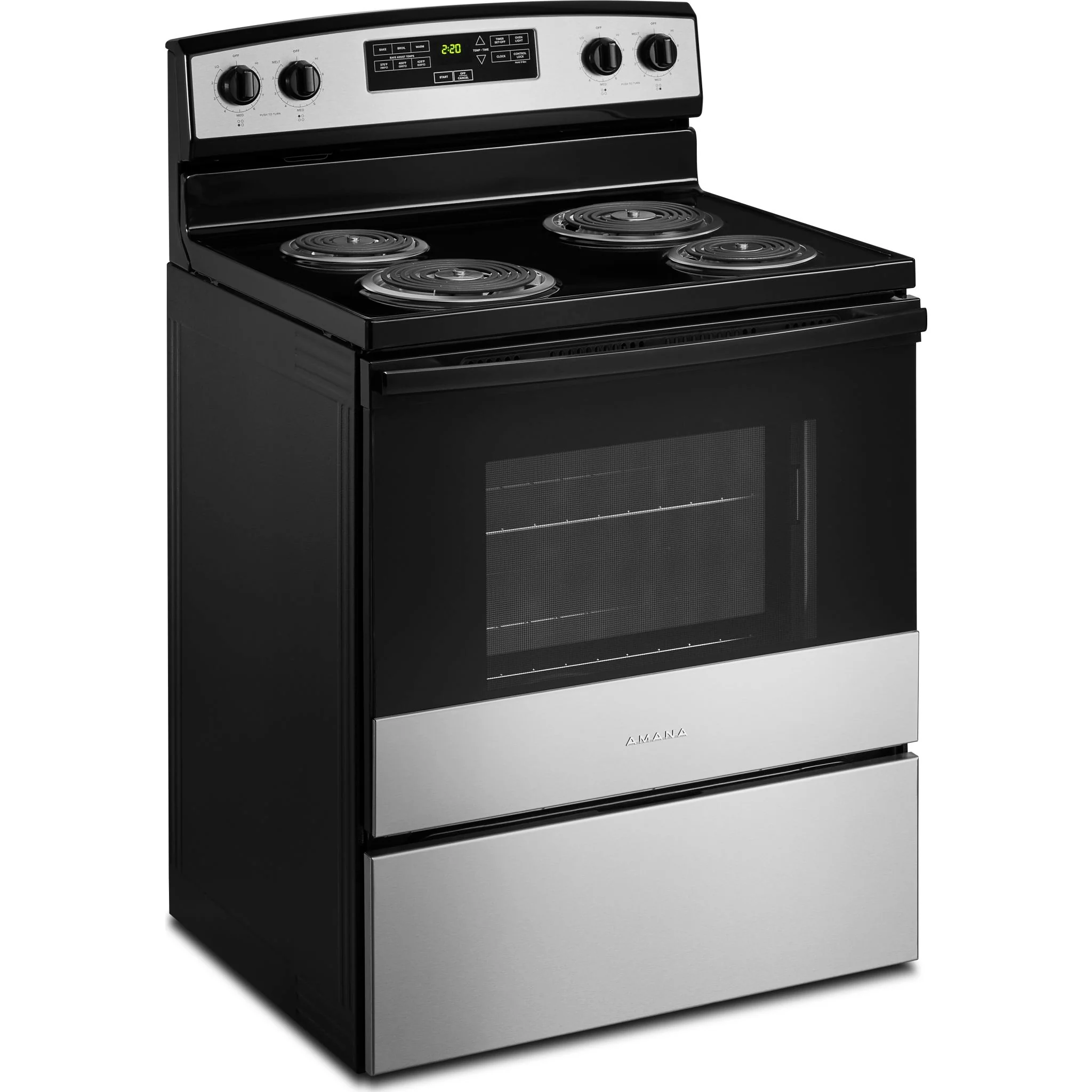 Amana 30-inch Electric Range with Bake Assist Temps -Stainless Steel (YACR4303MMS) - Image 2