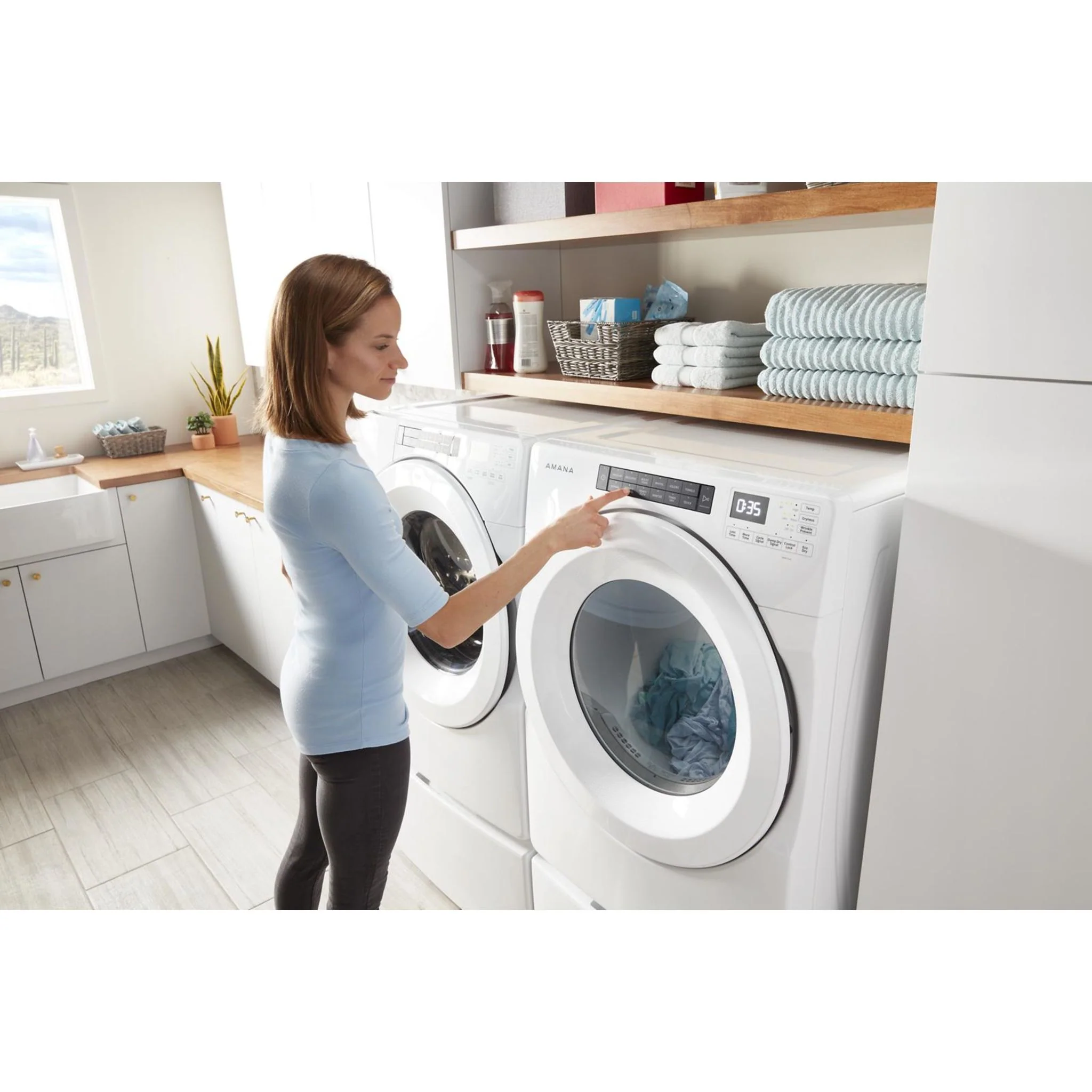 Amana GasS 7.4 cu. ft. 12 Cycles 4 Temperatures Powder Coated Drum Energy Star - White (NGD5800HW) - Image 8