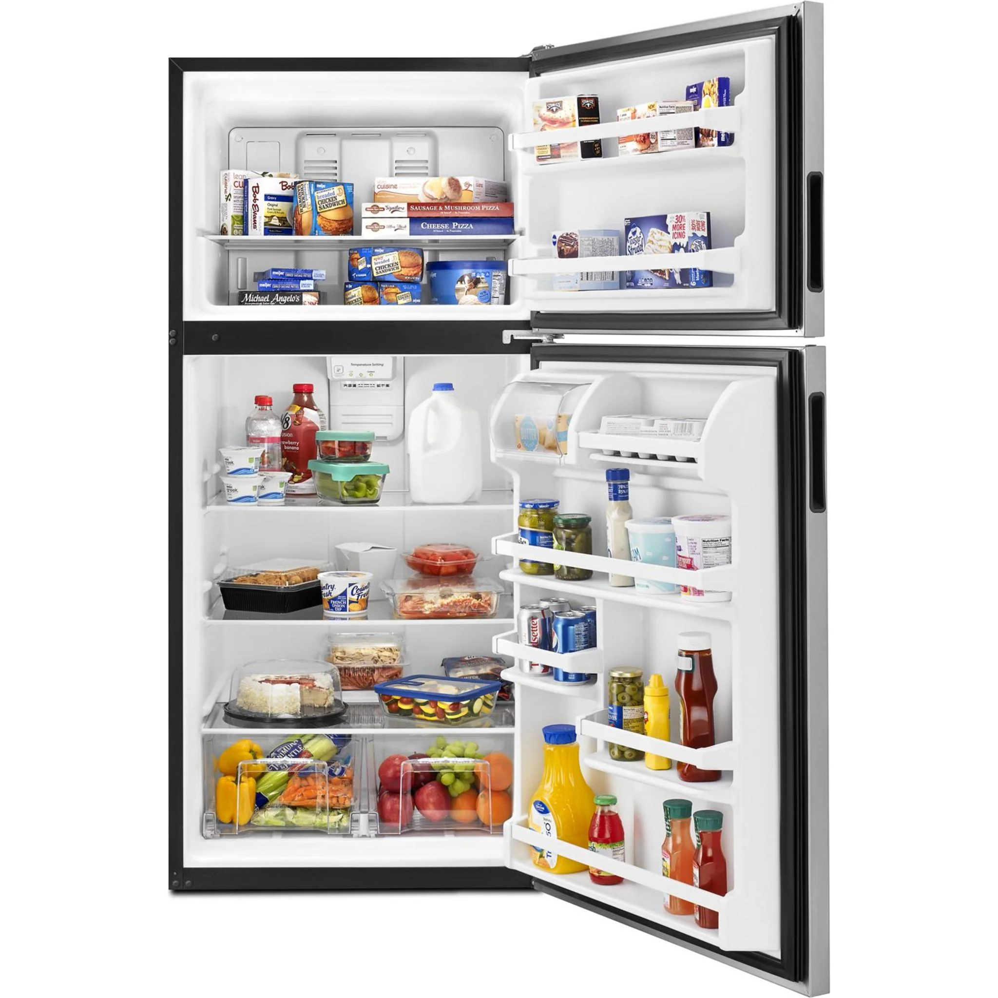 Amana 30-inch Wide Top-Freezer Refrigerator with Glass Shelves  - 18 cu. ft. -Stainless Steel (ART318FFDS) - Image 35