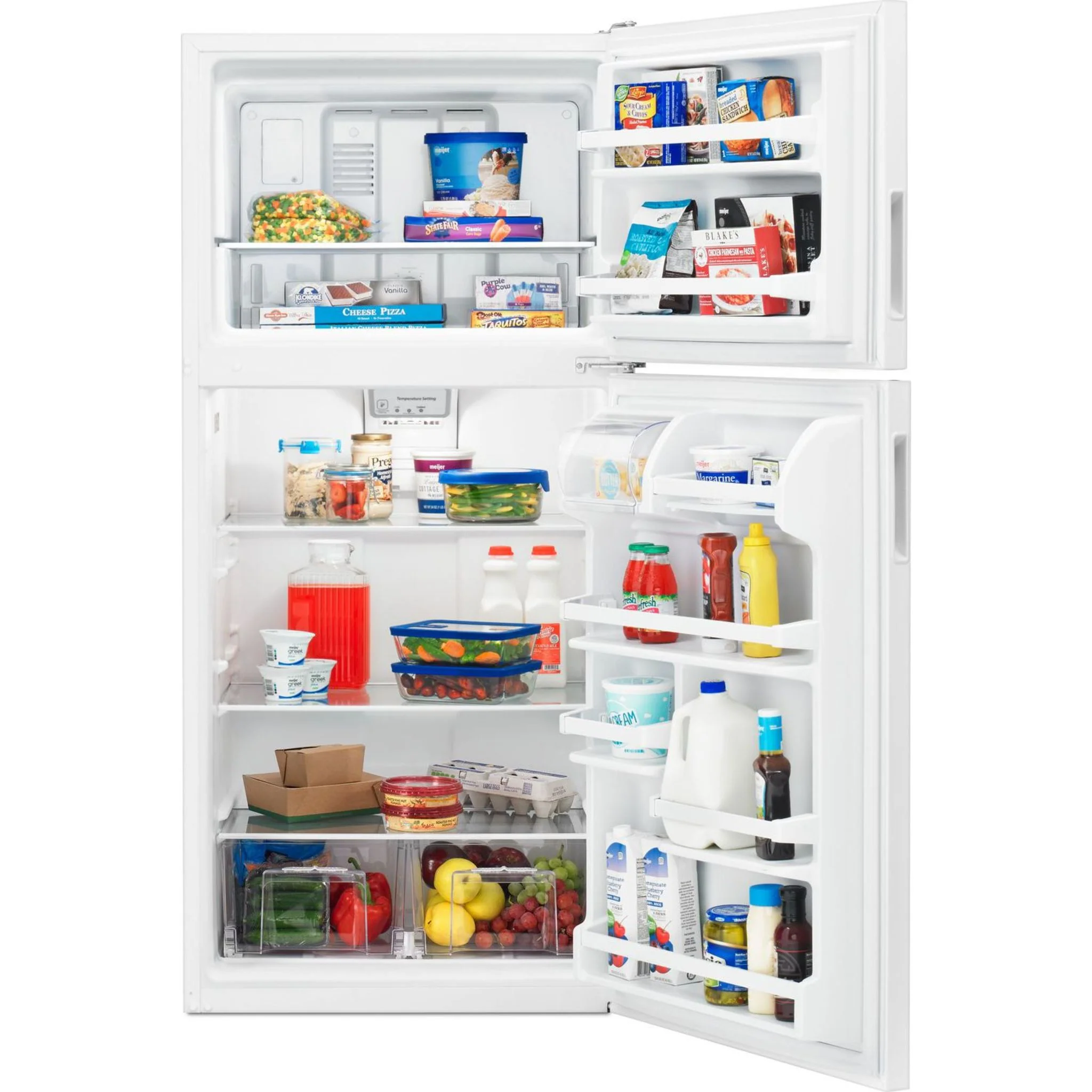 Amana  18 cu.ft. Top-Freezer Refrigerator with Electronic Temperature Controls - White (ART318FFDW) - Image 18
