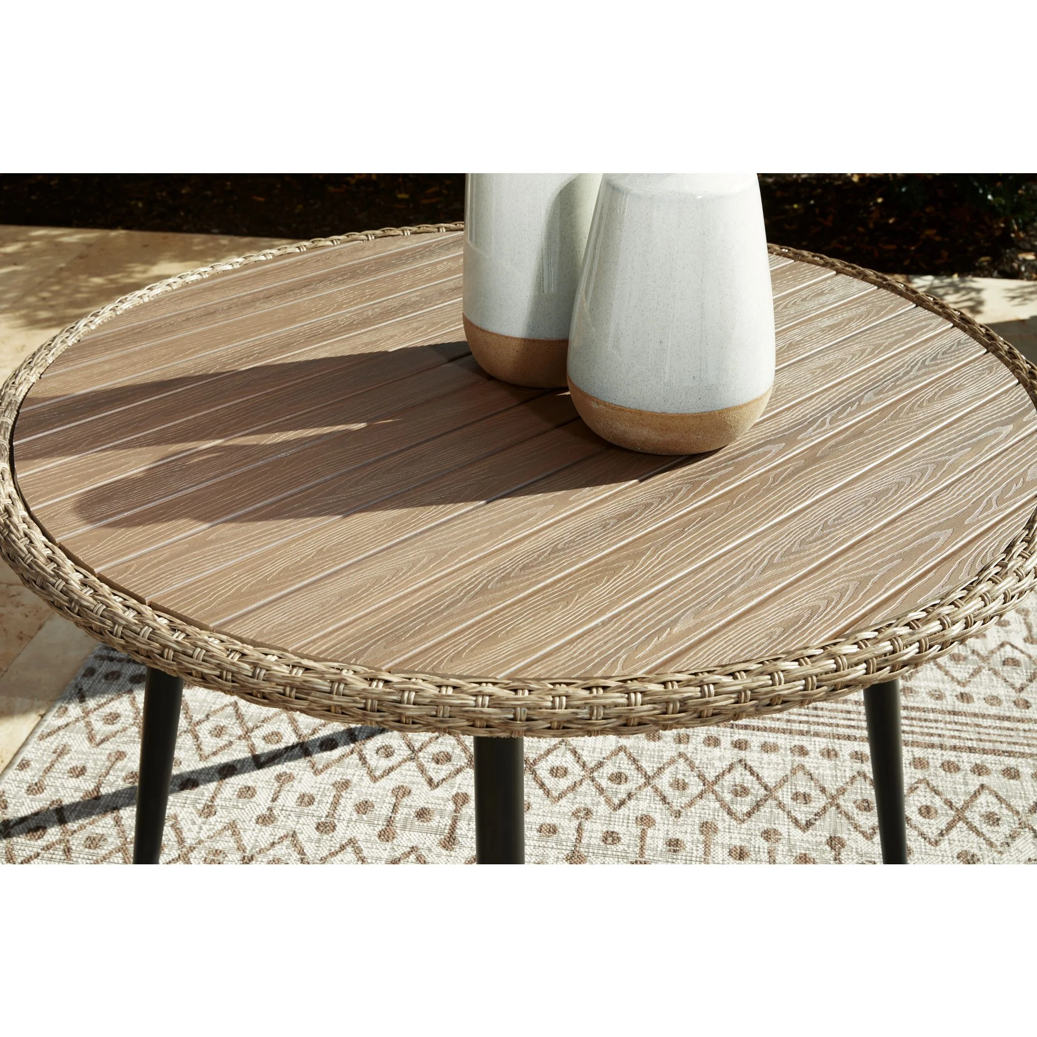 Outdoor Amaris Round Bar Table Brown/Black - Image 4