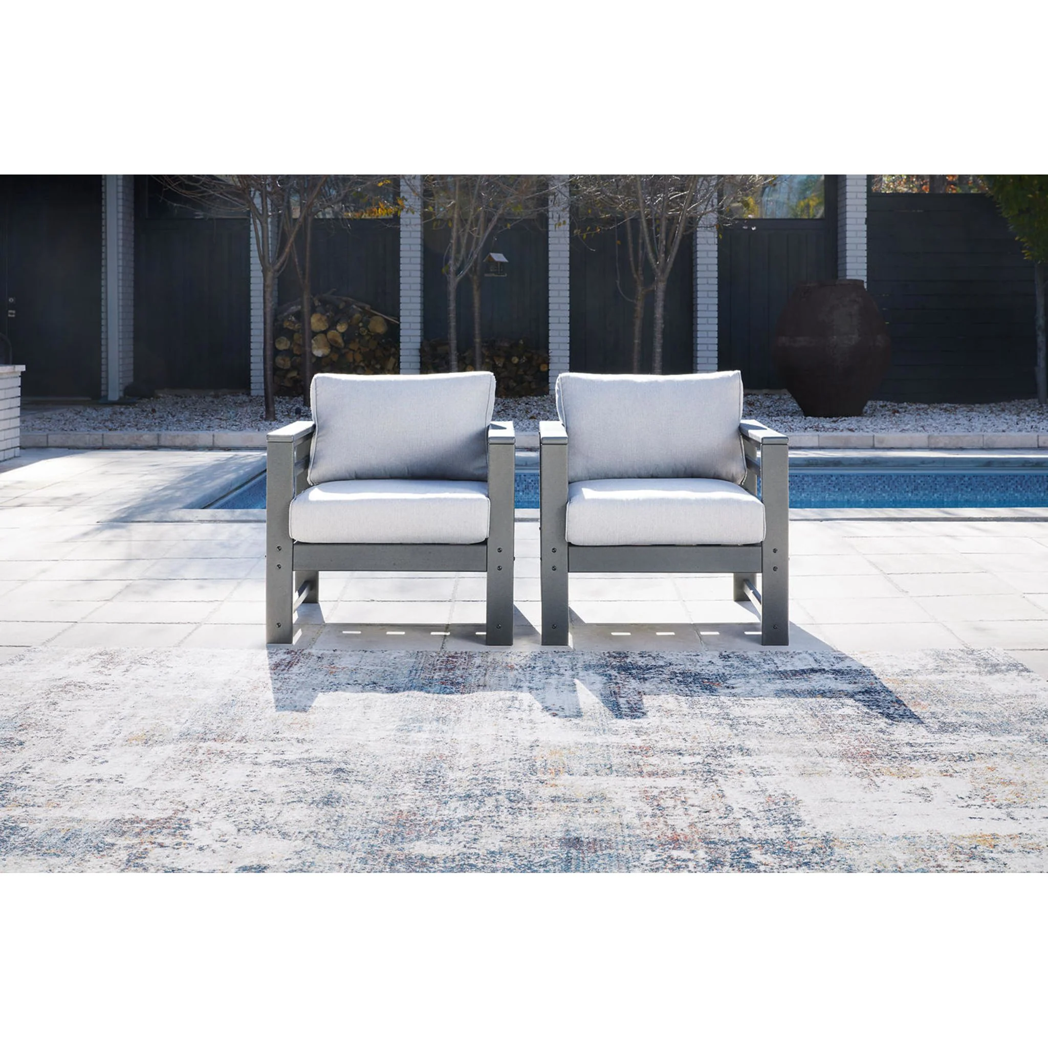 Amora Outdoor Lounge Chair with Cushion (set of 2) - Image 12