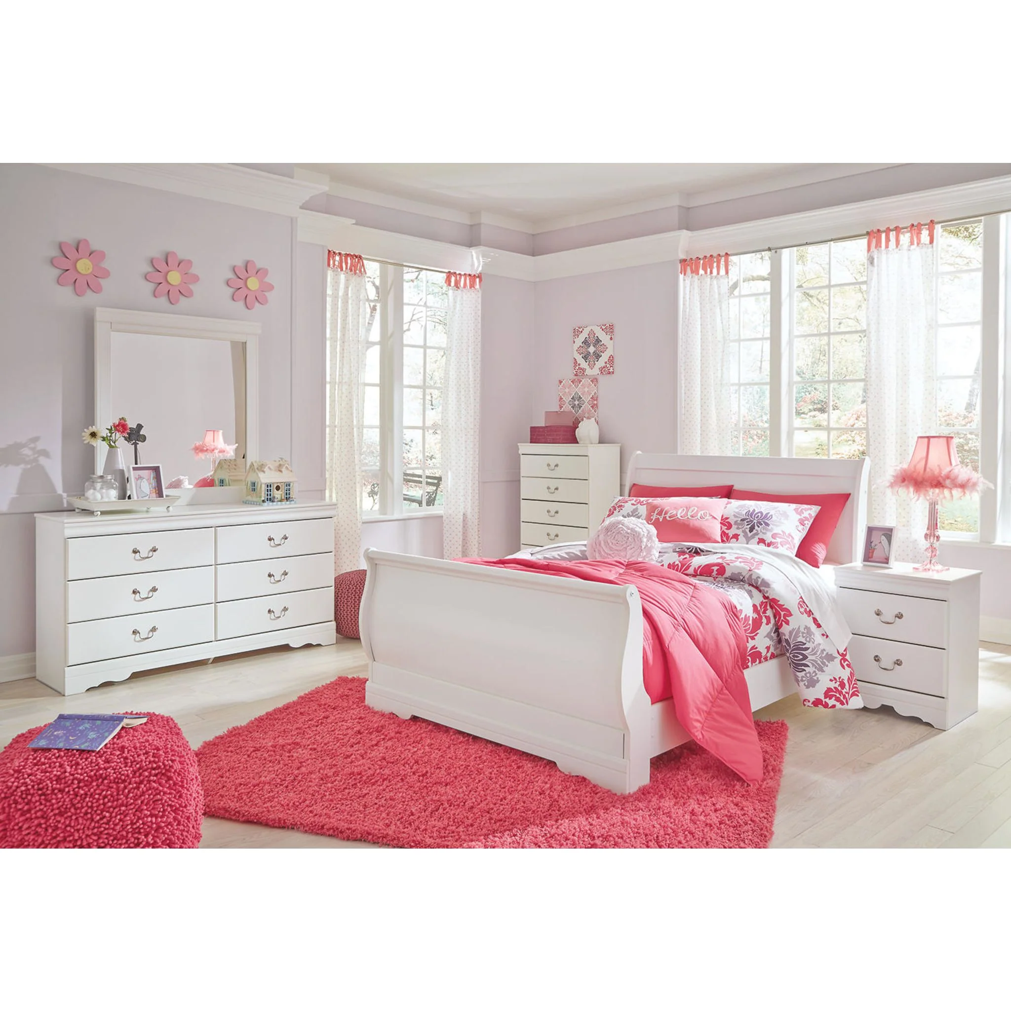 Anarasia 5 Piece Sleigh Bedroom - Image 22