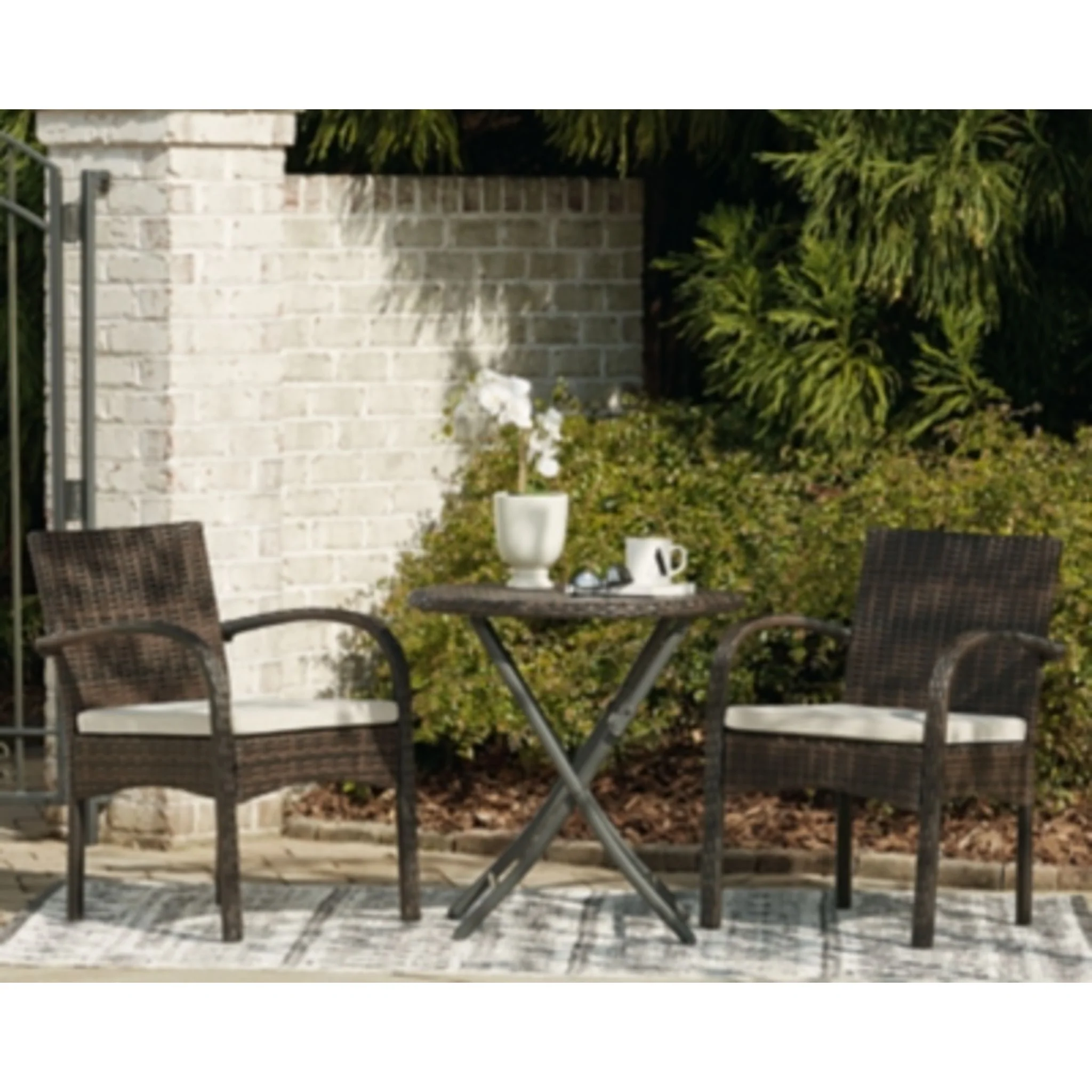 Outdoor Anchor Lane Table and Pair of Chairs Brown - Image 6