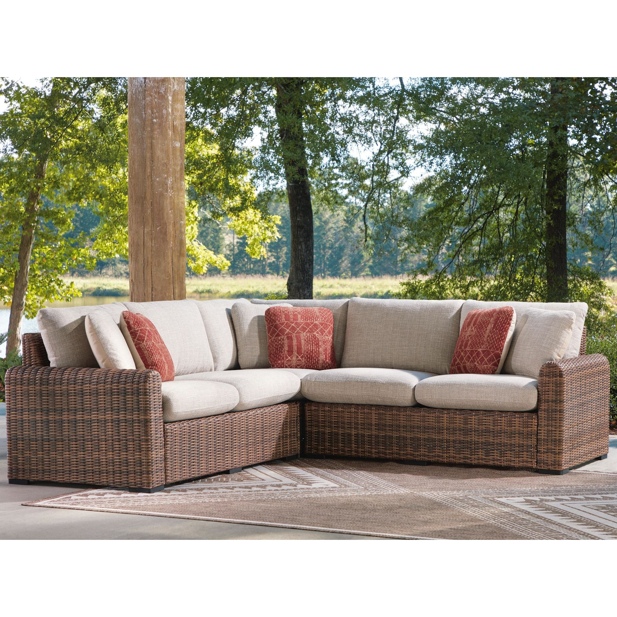 Angel Island 3 Piece Outdoor Modular Sectional - Image 3