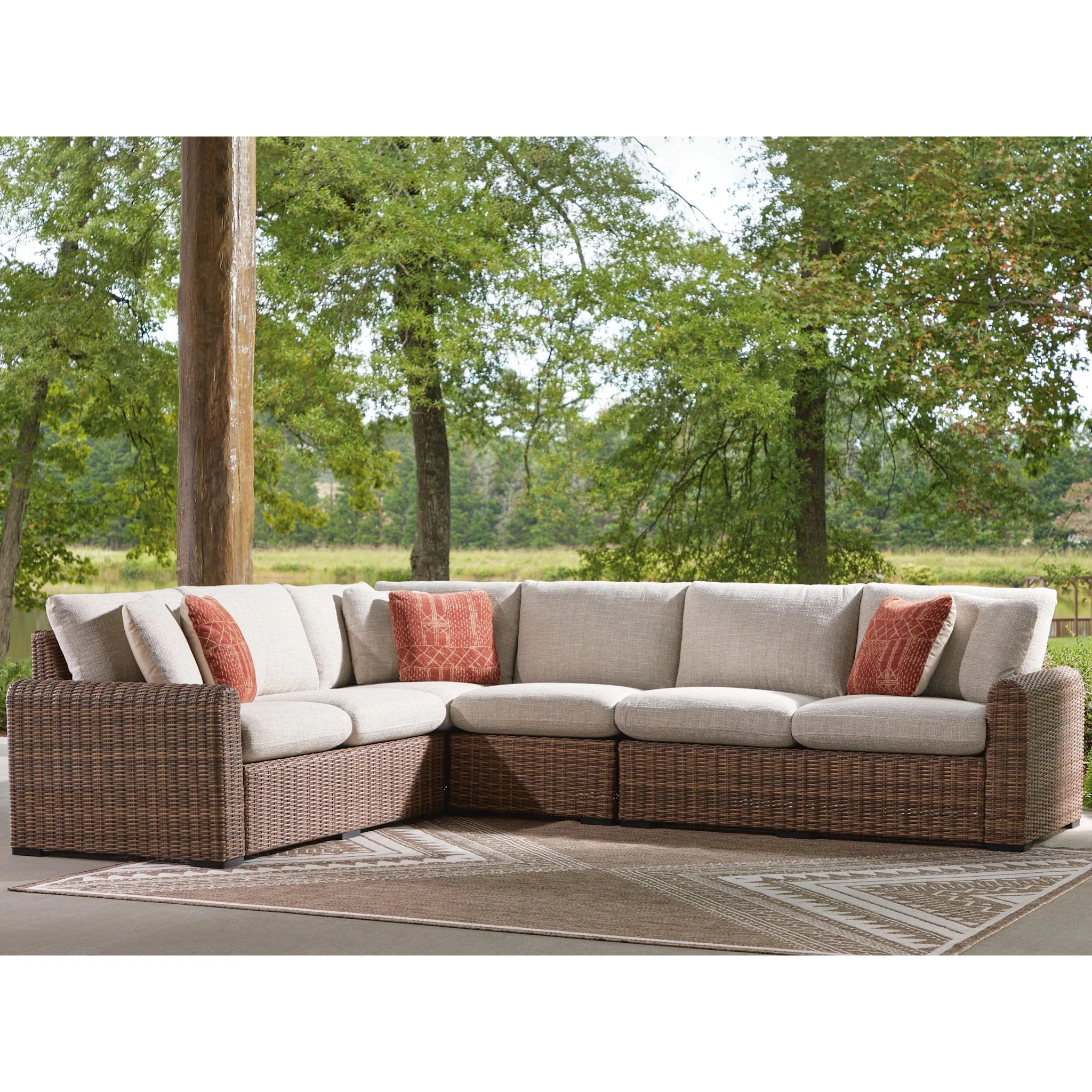 Angel Island 4 Piece Outdoor Modular Sectional - Image 2