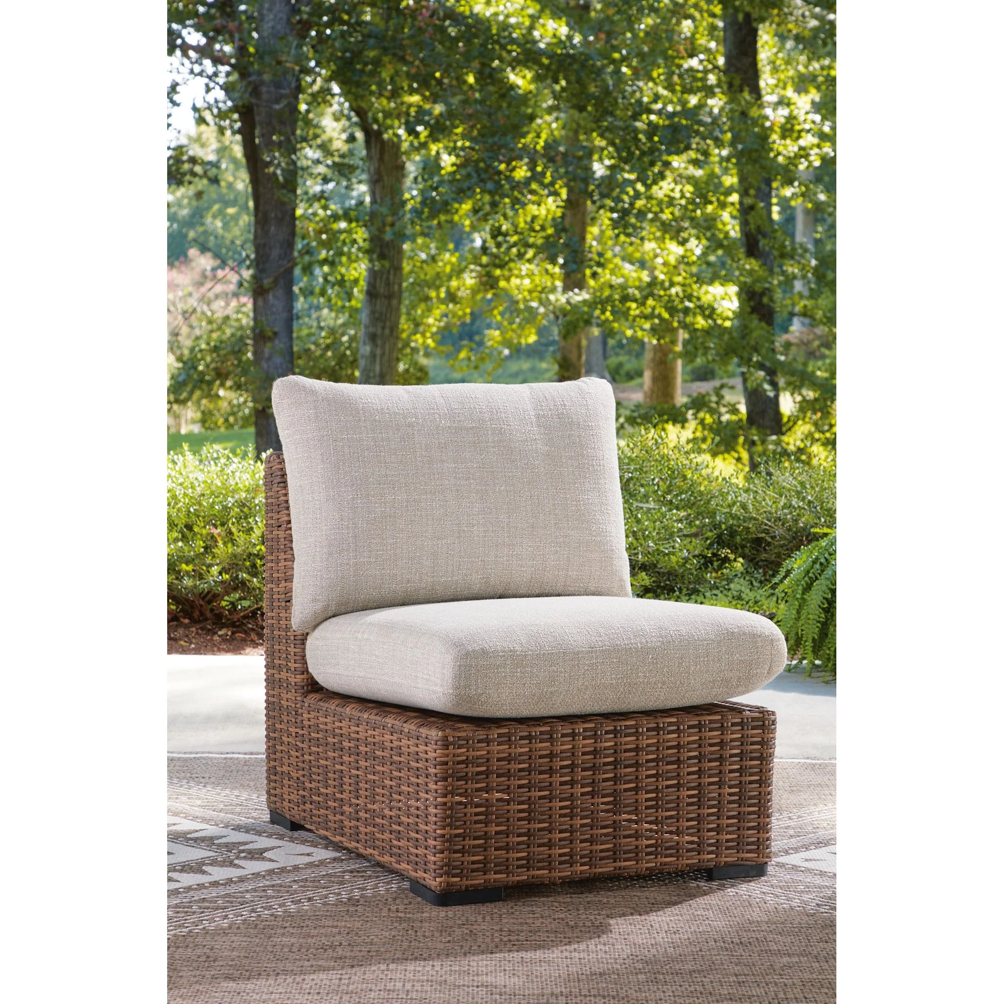 Angel Island Outdoor Modular Armless Chair with Cushion - Image 9