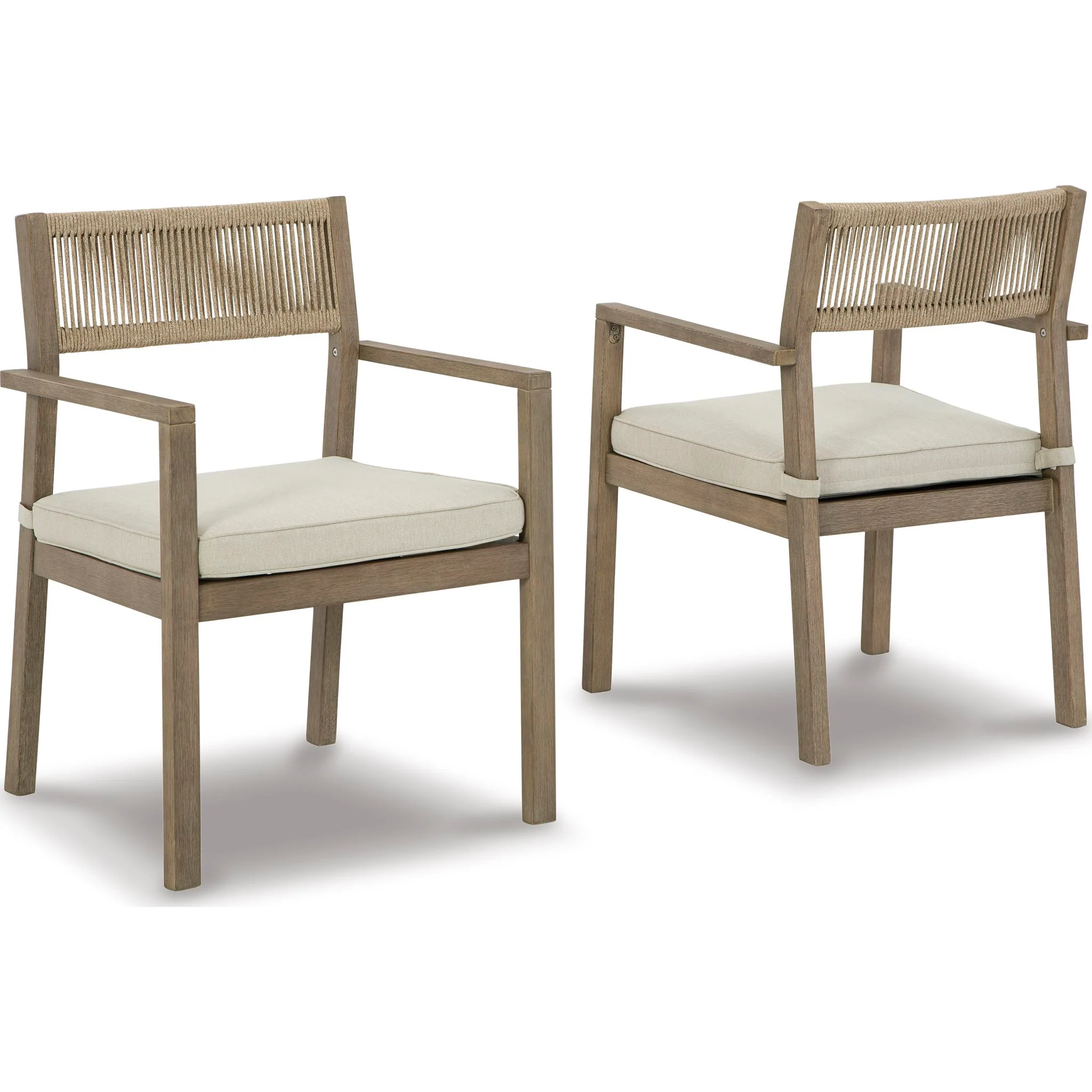 Outdoor Aria Plains Arm Chair with Cushion (set of 2) - Image 3