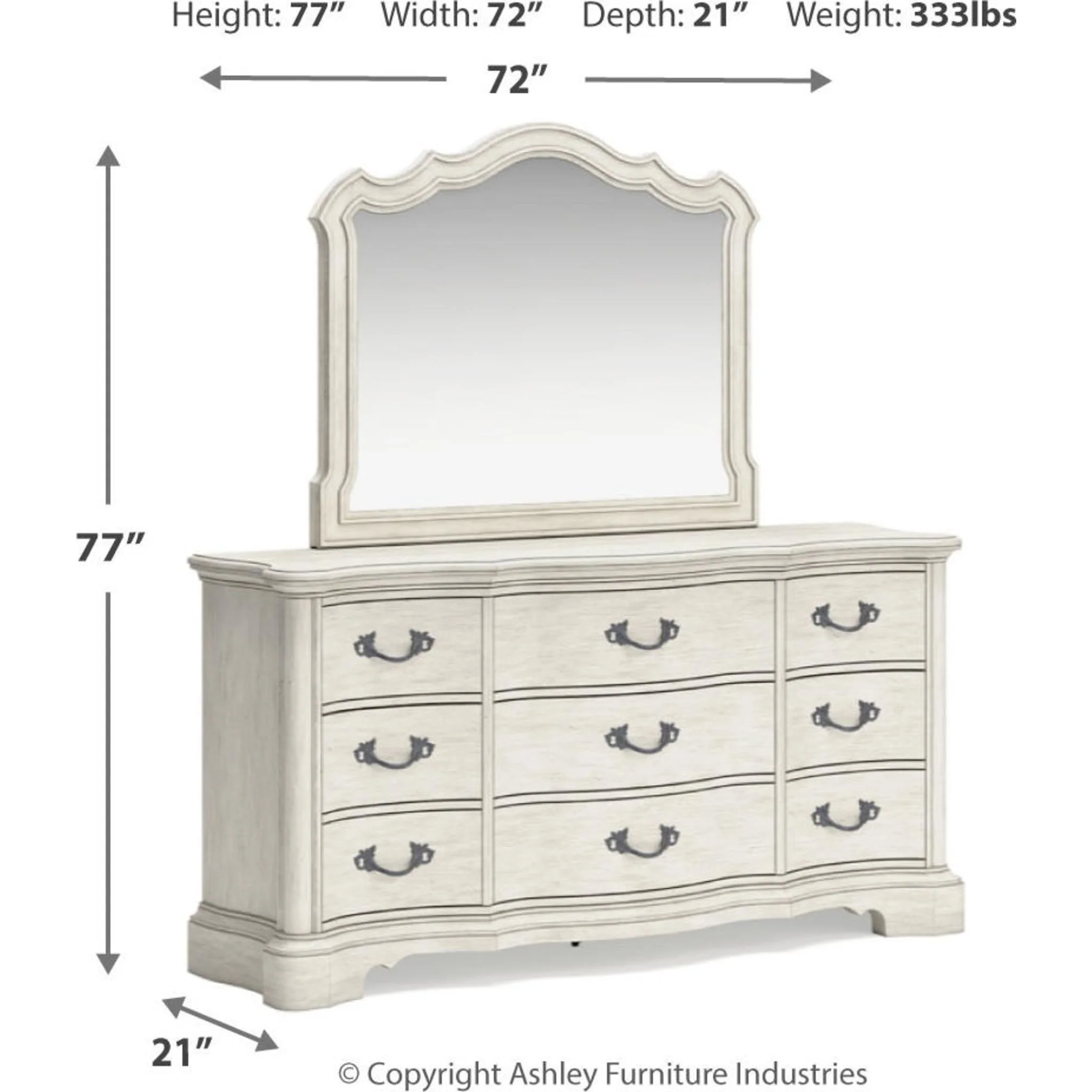 Arlendyne Dresser and Mirror - Image 11