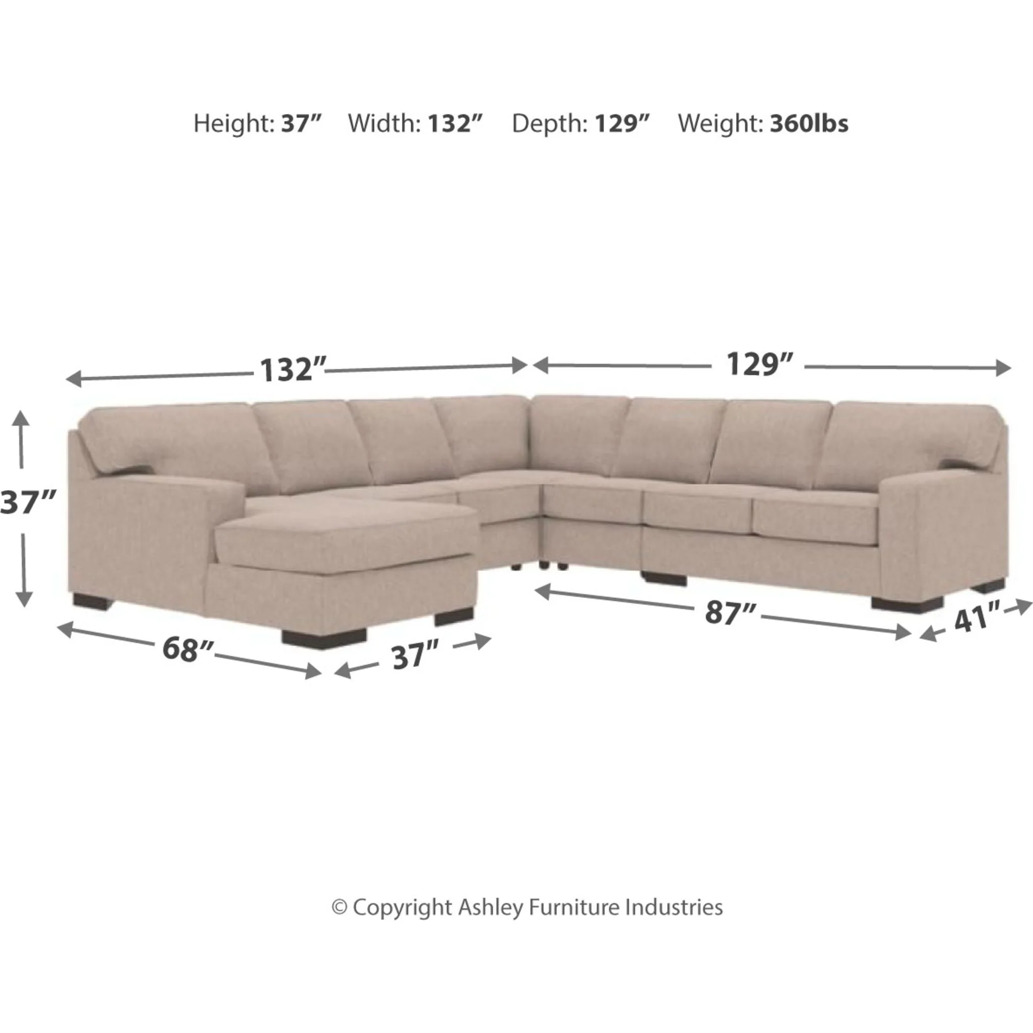 Ashlor-Exclusive 5 Piece Sectional - Image 24