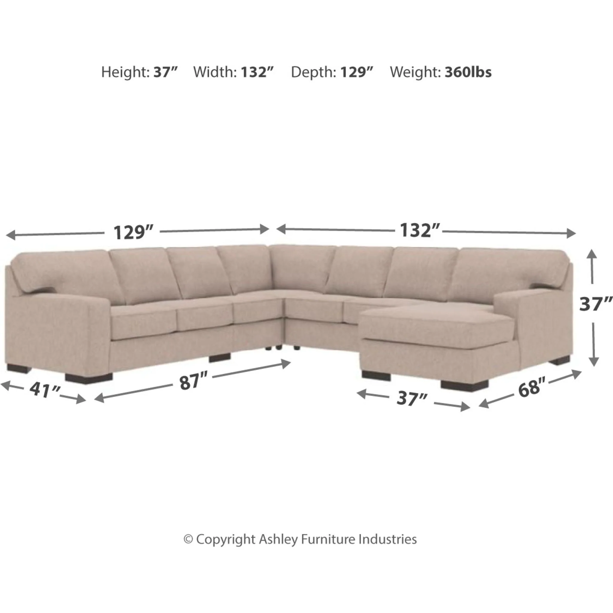 Ashlor-Exclusive 5 Piece Sectional - Image 24
