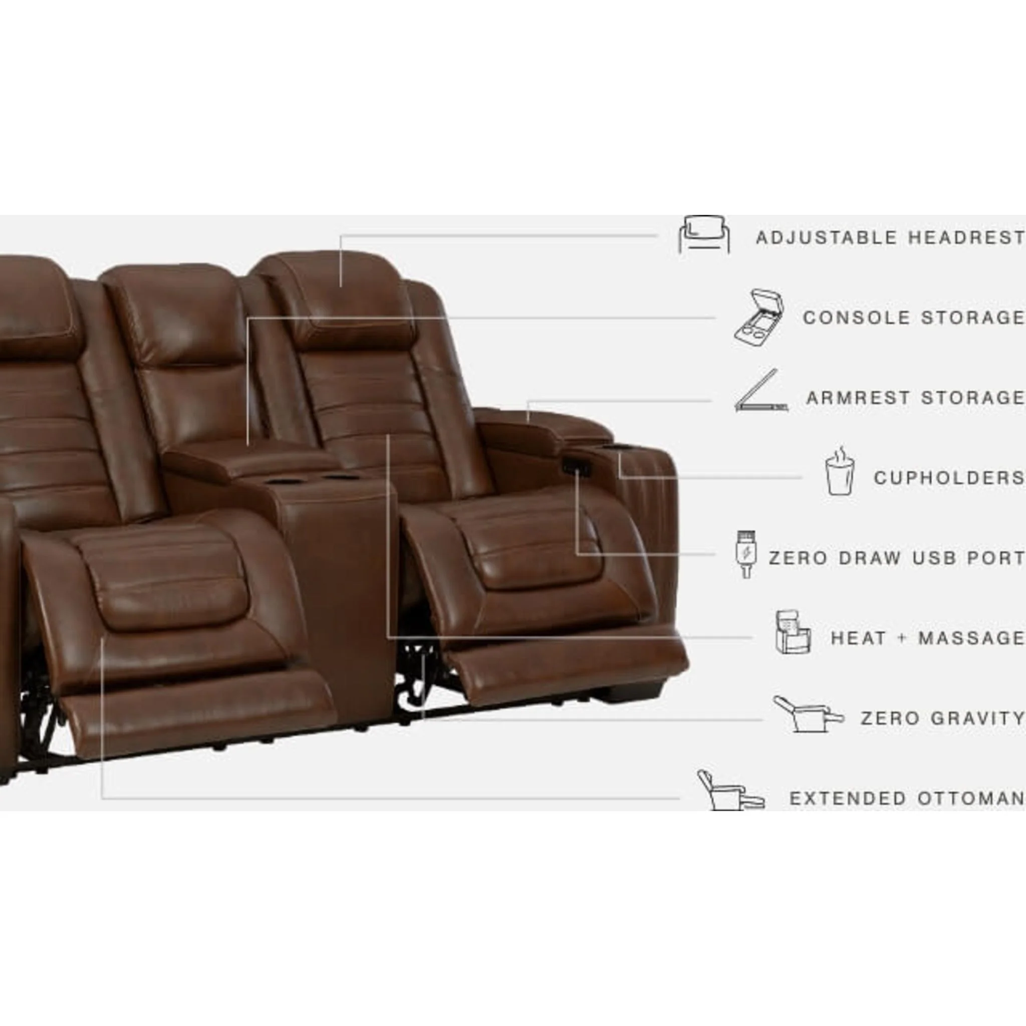 Backtrack PWR REC Loveseat/CON/ADJ HDRST - Image 4