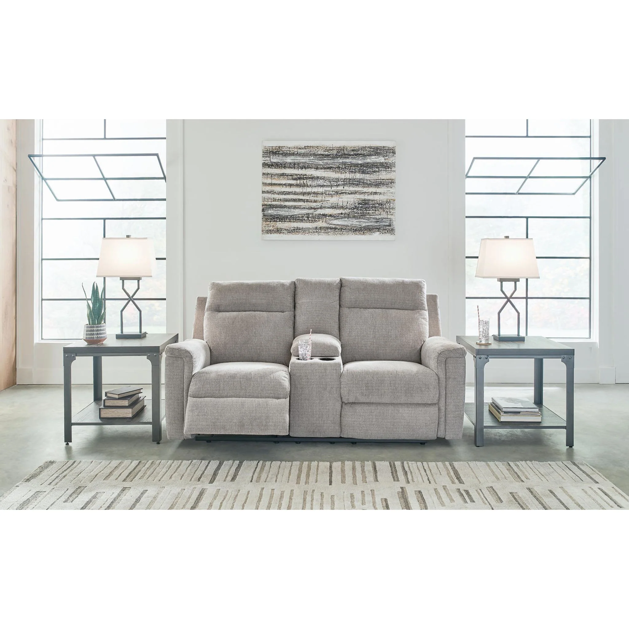 Barnsana Reclining Power Loveseat with Console - Image 19