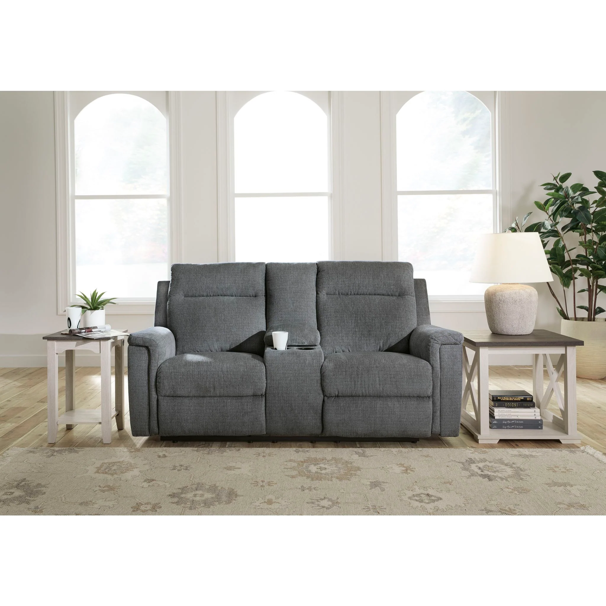 Barnsana Reclining Power Loveseat with Console - Image 2