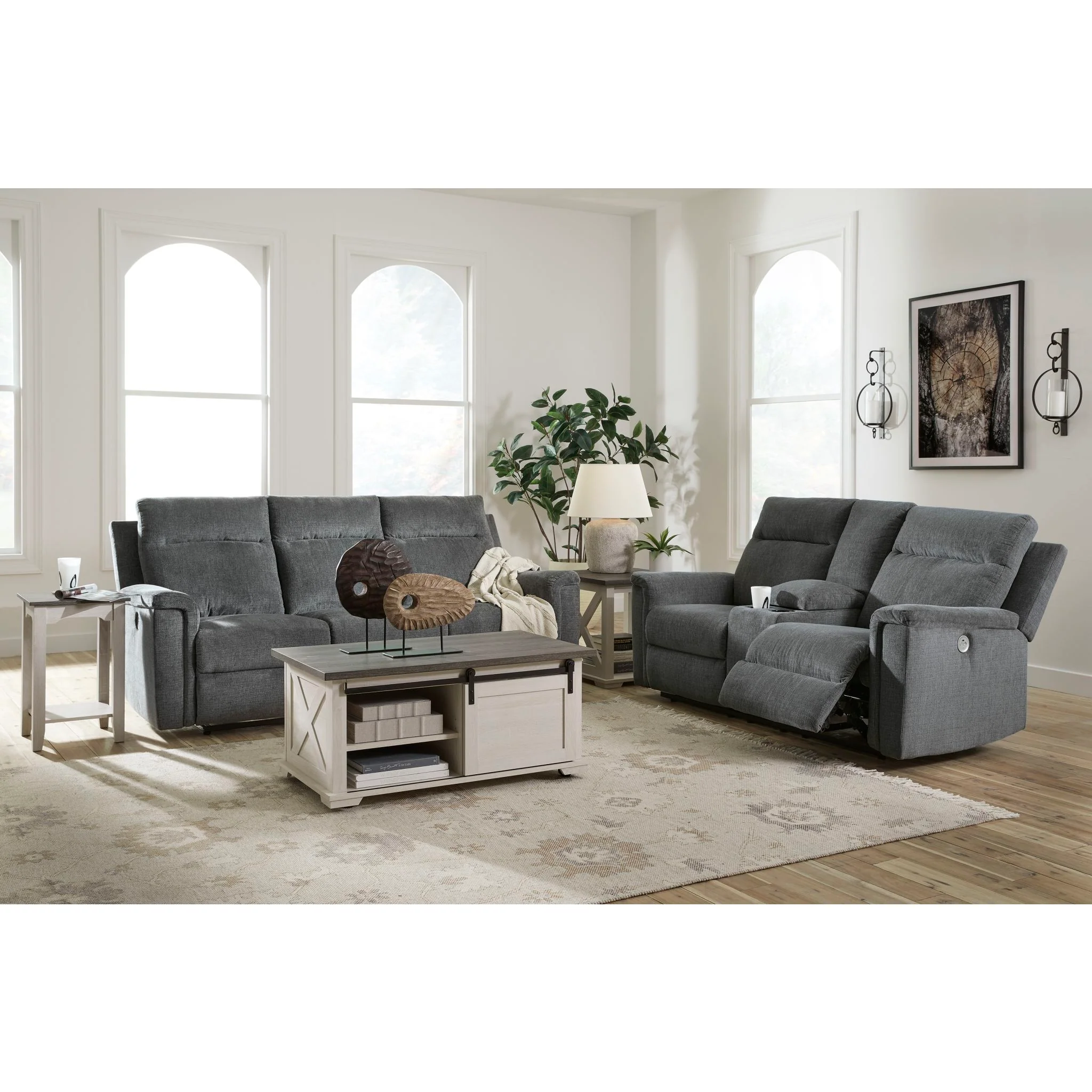 Barnsana Reclining Power Loveseat with Console - Image 3