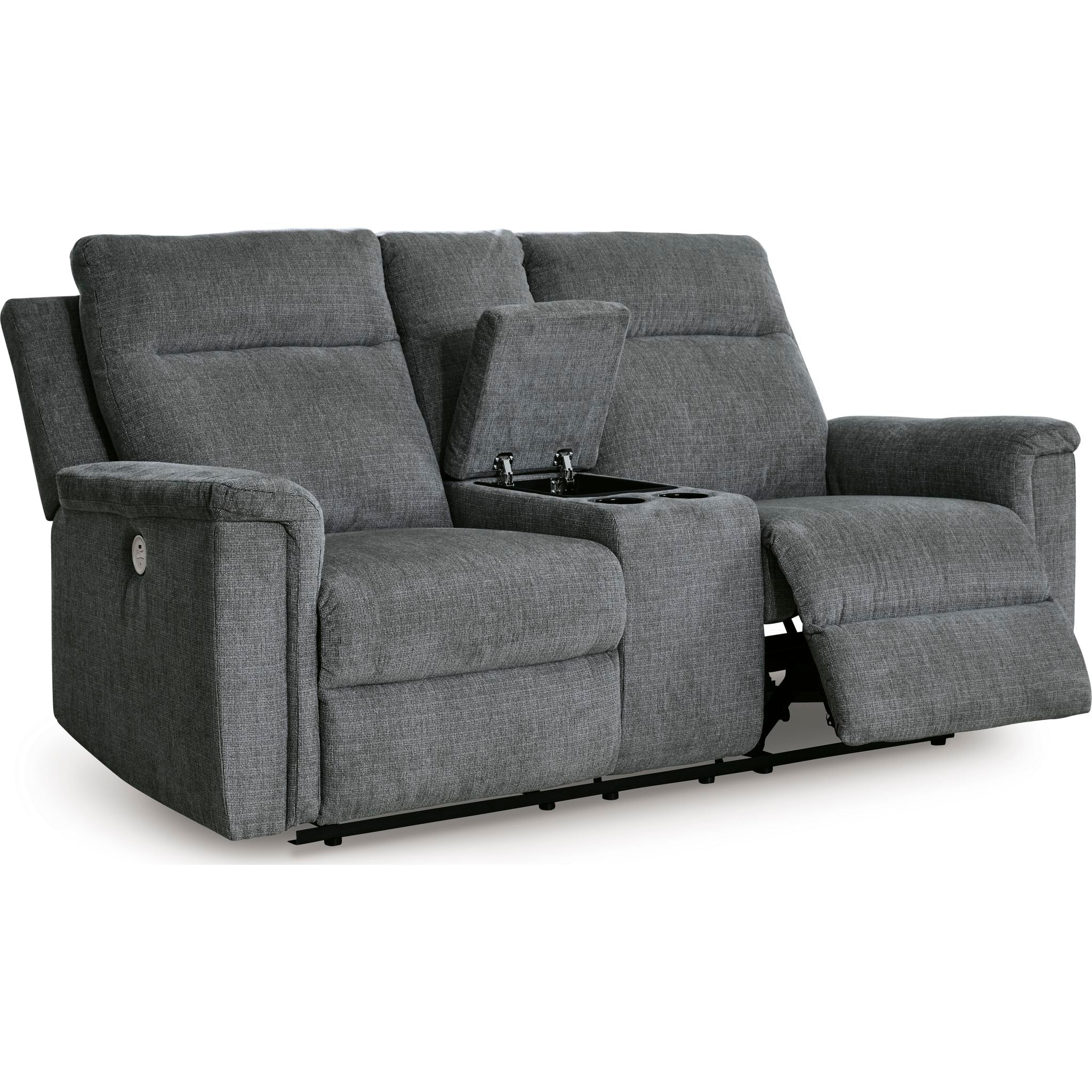 Barnsana Reclining Power Loveseat with Console - Image 4