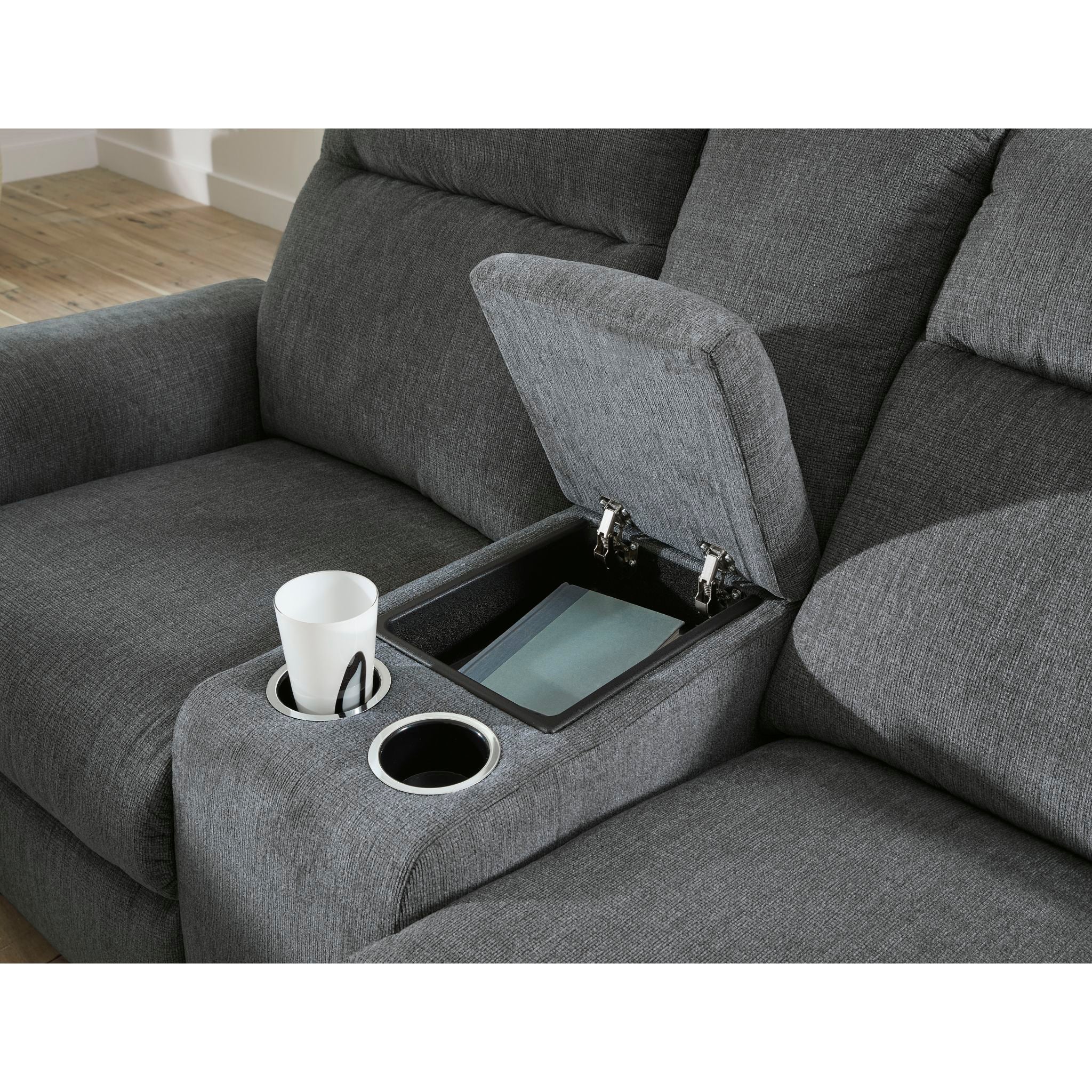 Barnsana Reclining Power Loveseat with Console - Image 8
