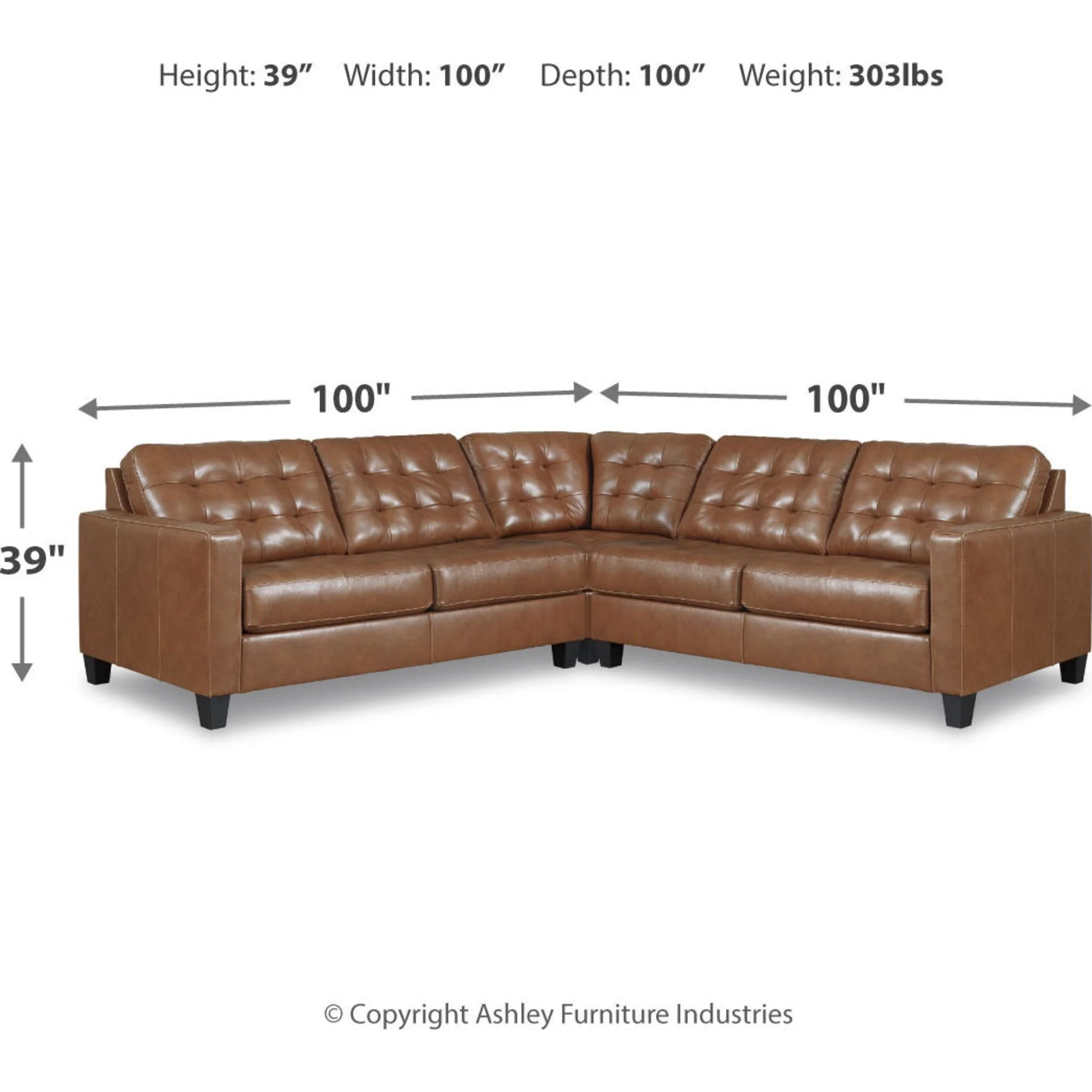 Baskove 3 Piece Sectional - Image 9
