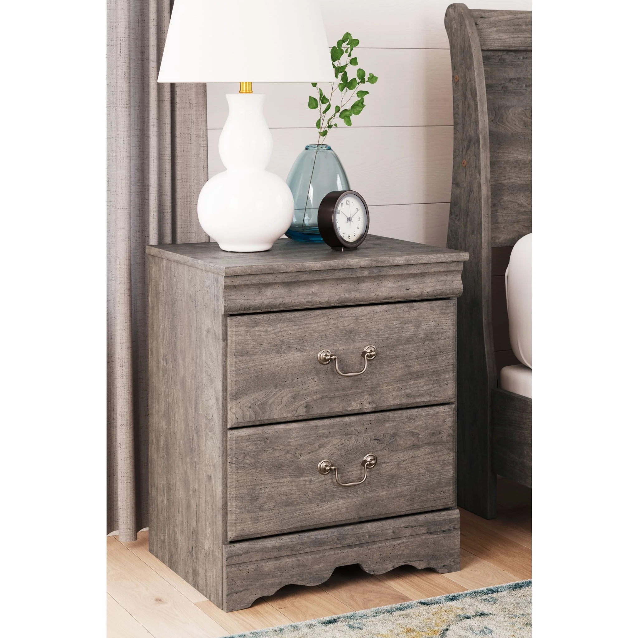 Bayzor Two Drawer Nightstand - Image 9