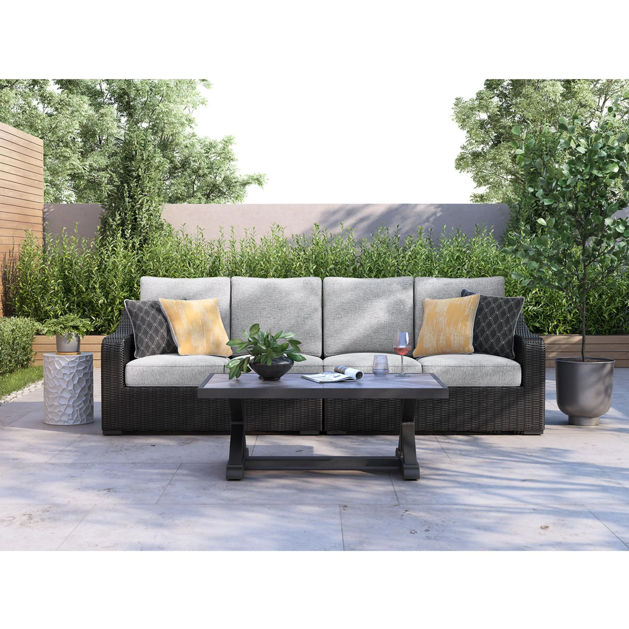 Beachcroft Outdoor Modular Left and Right Arm Loveseat with Cushion - Image 10