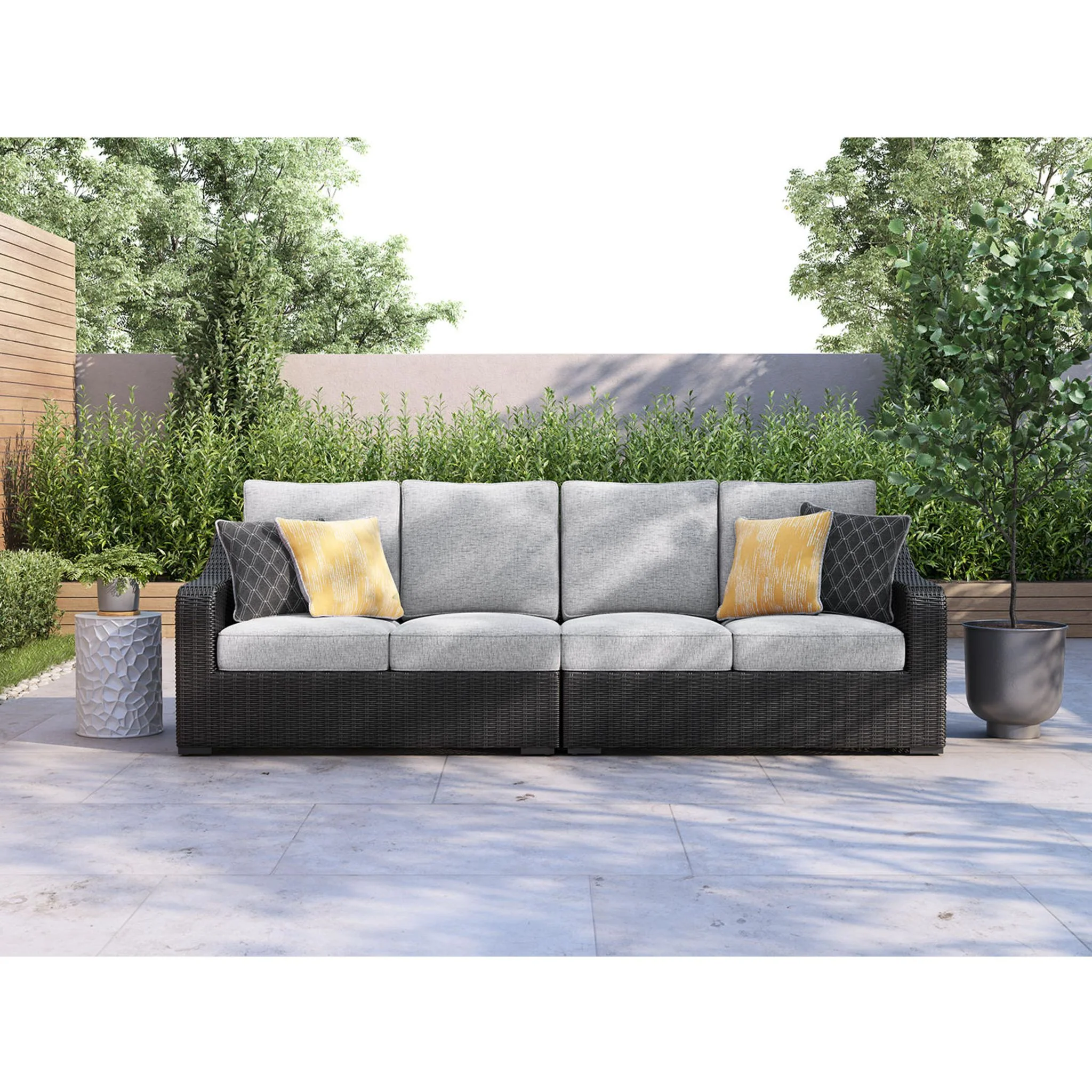 Beachcroft Outdoor Modular Left and Right Arm Loveseat with Cushion - Image 11