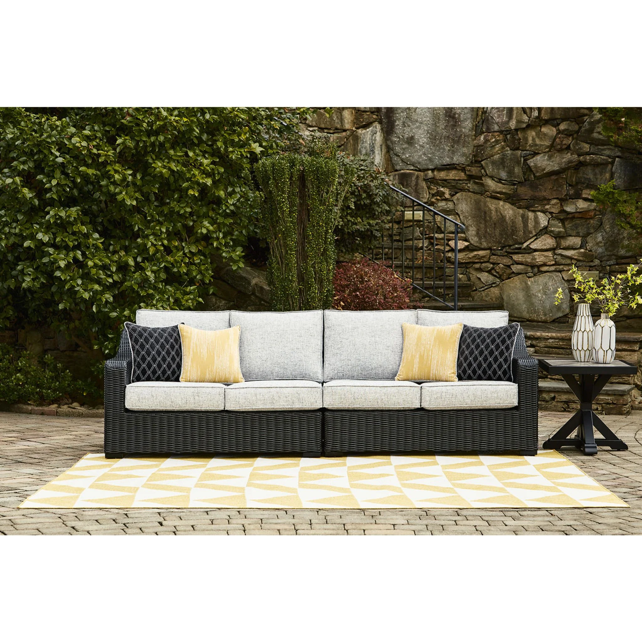 Beachcroft Outdoor Modular Left and Right Arm Loveseat with Cushion - Image 2