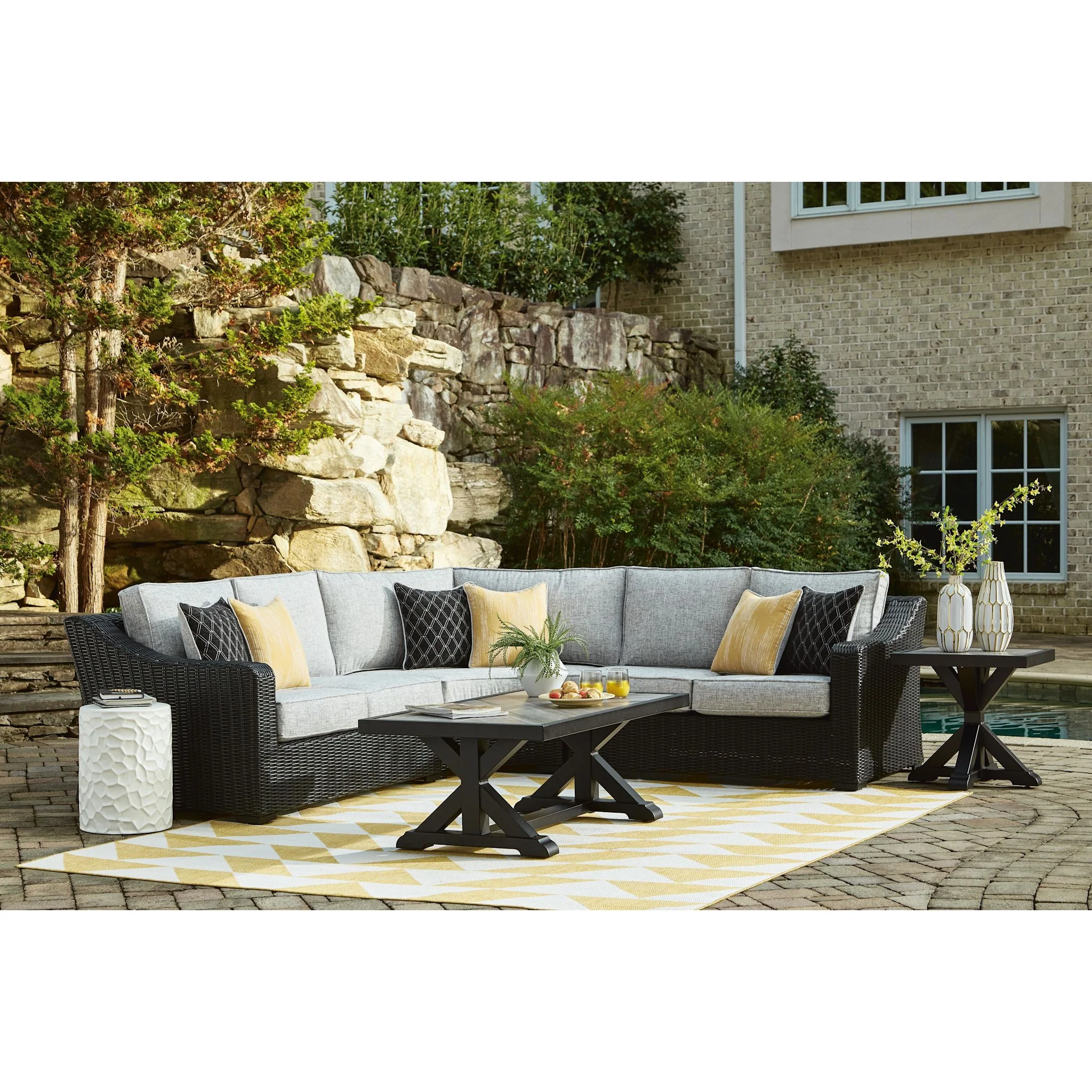 Beachcroft 3 Piece Outdoor Modular Sectional - Image 20