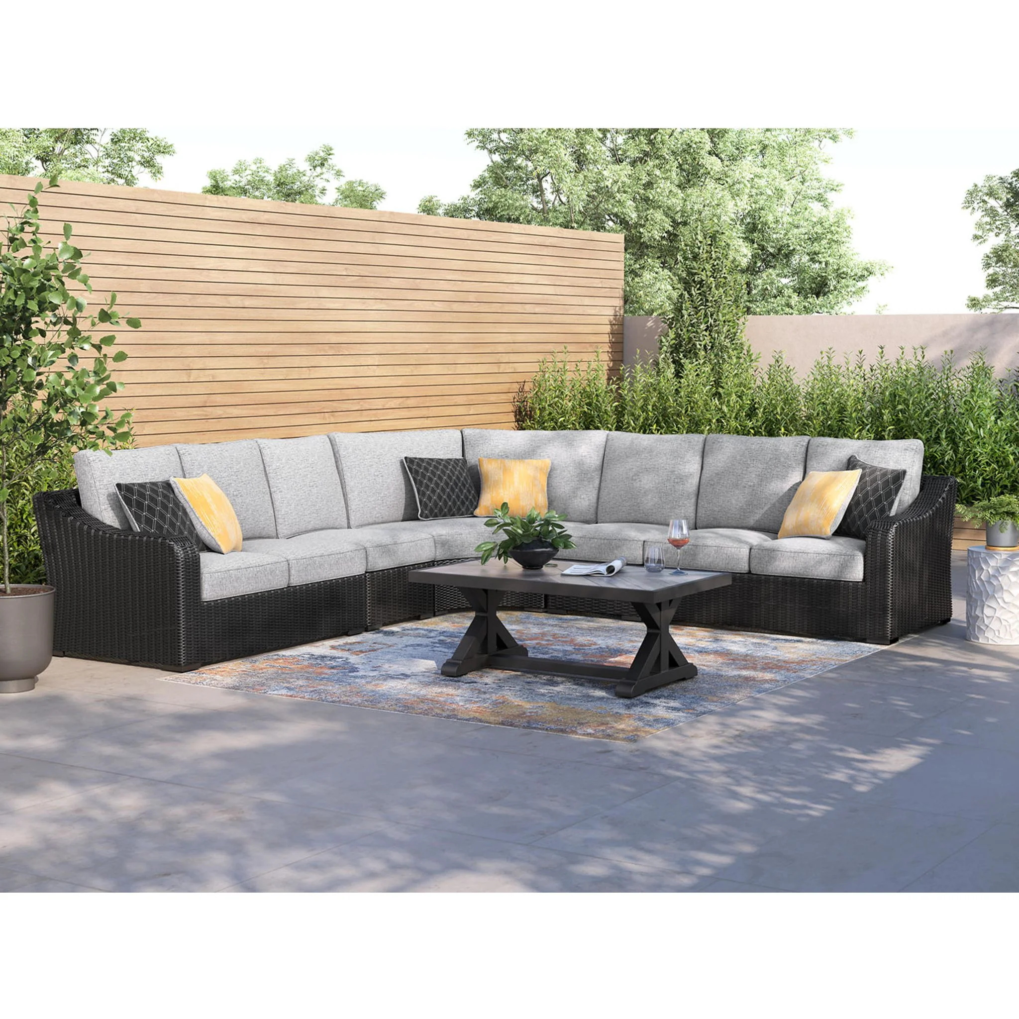 Beachcroft 5 Piece Outdoor Modular Sectional - Image 2