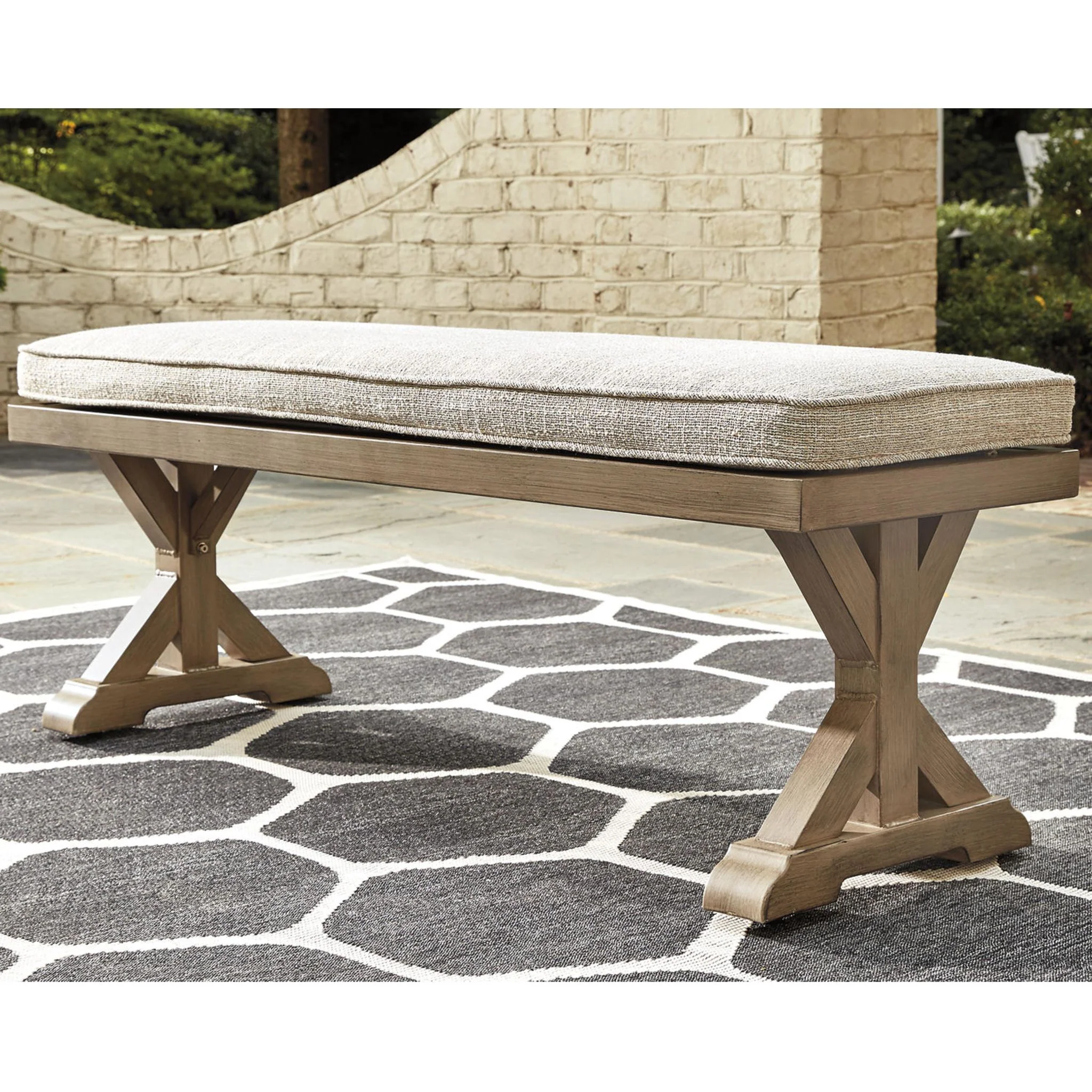 Beachcroft Outdoor Dining Bench with Cushion - Image 11