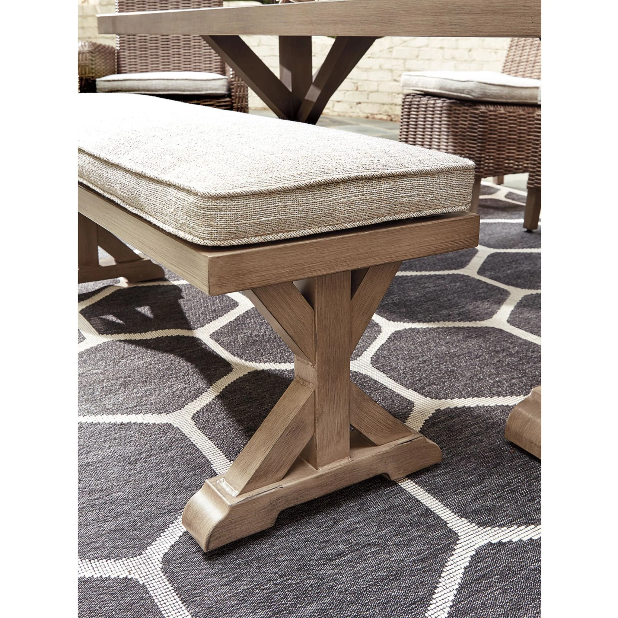 Beachcroft Outdoor Dining Bench with Cushion - Image 12