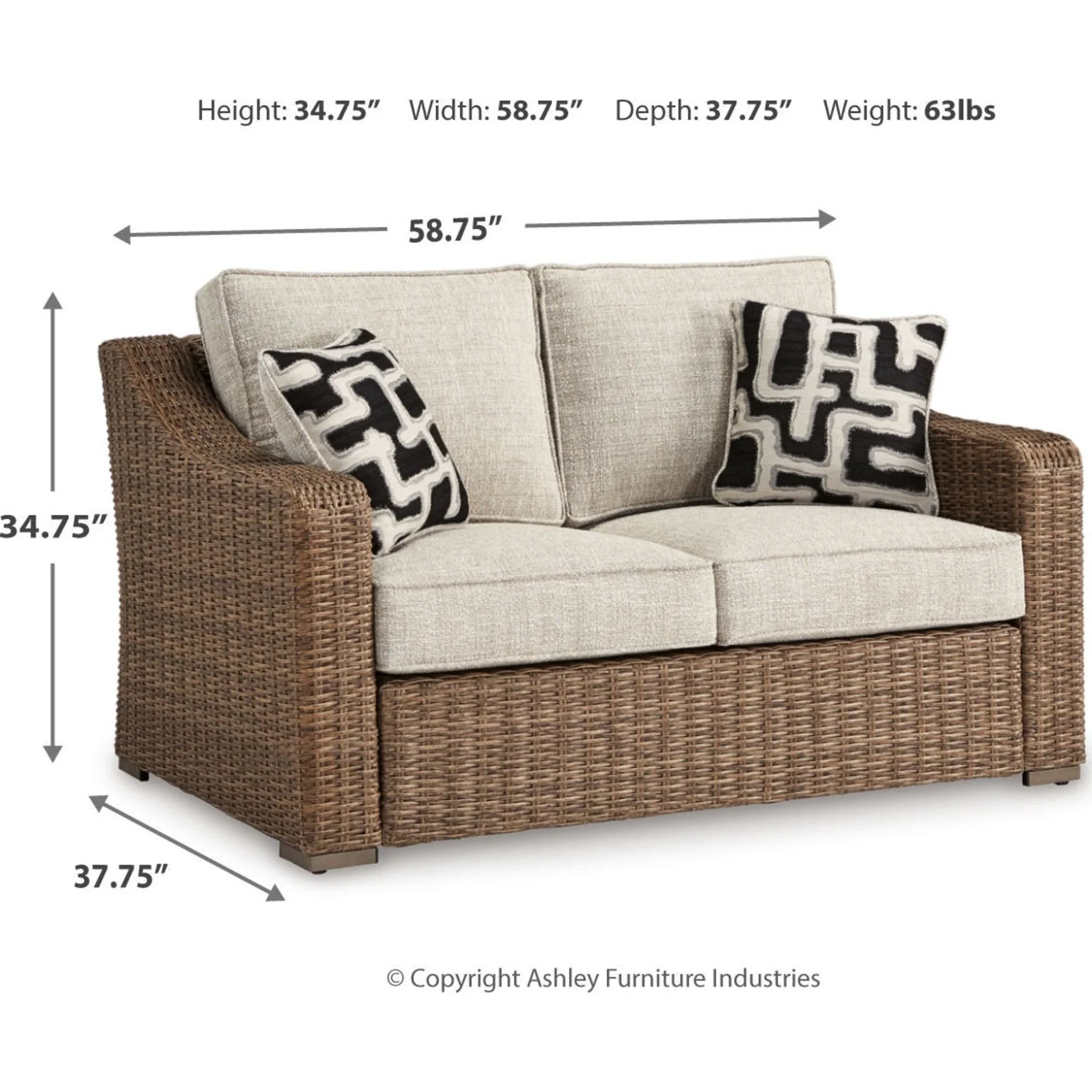 Beachcroft Outdoor Loveseat with Cushion - Image 5