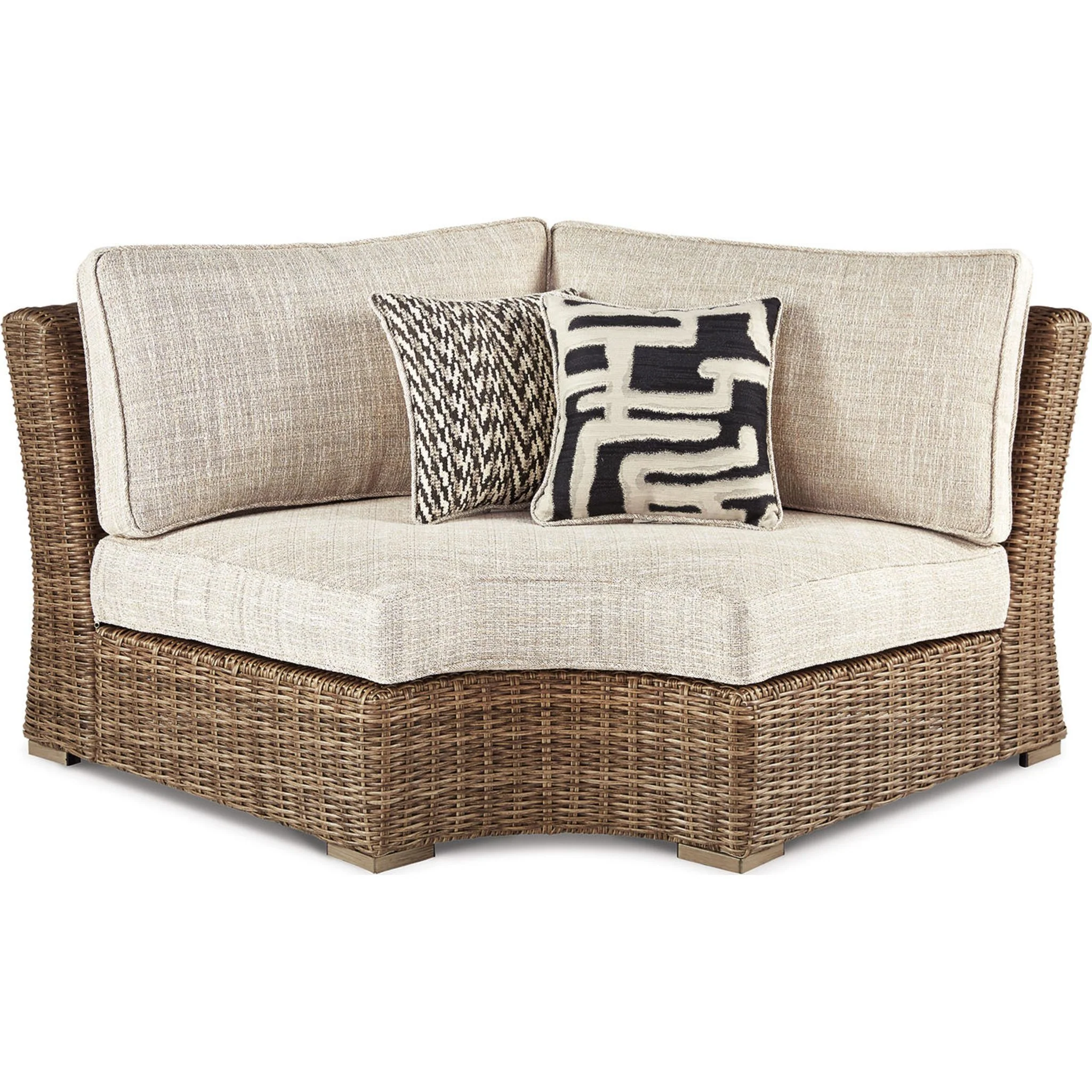 Beachcroft Outdoor Modular Curved Corner Chair with Cushion - Image 11