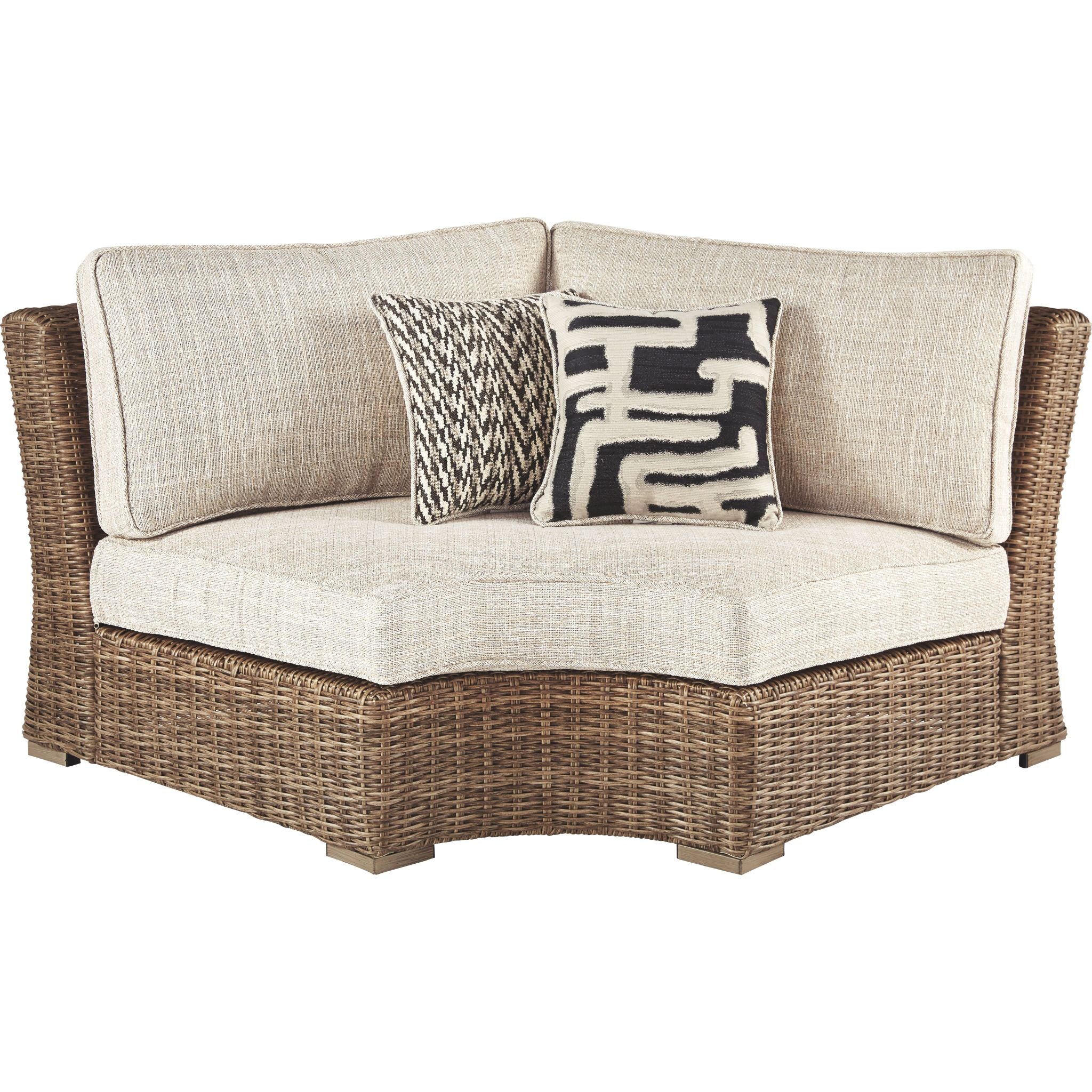 Beachcroft Outdoor Modular Curved Corner Chair with Cushion - Image 2