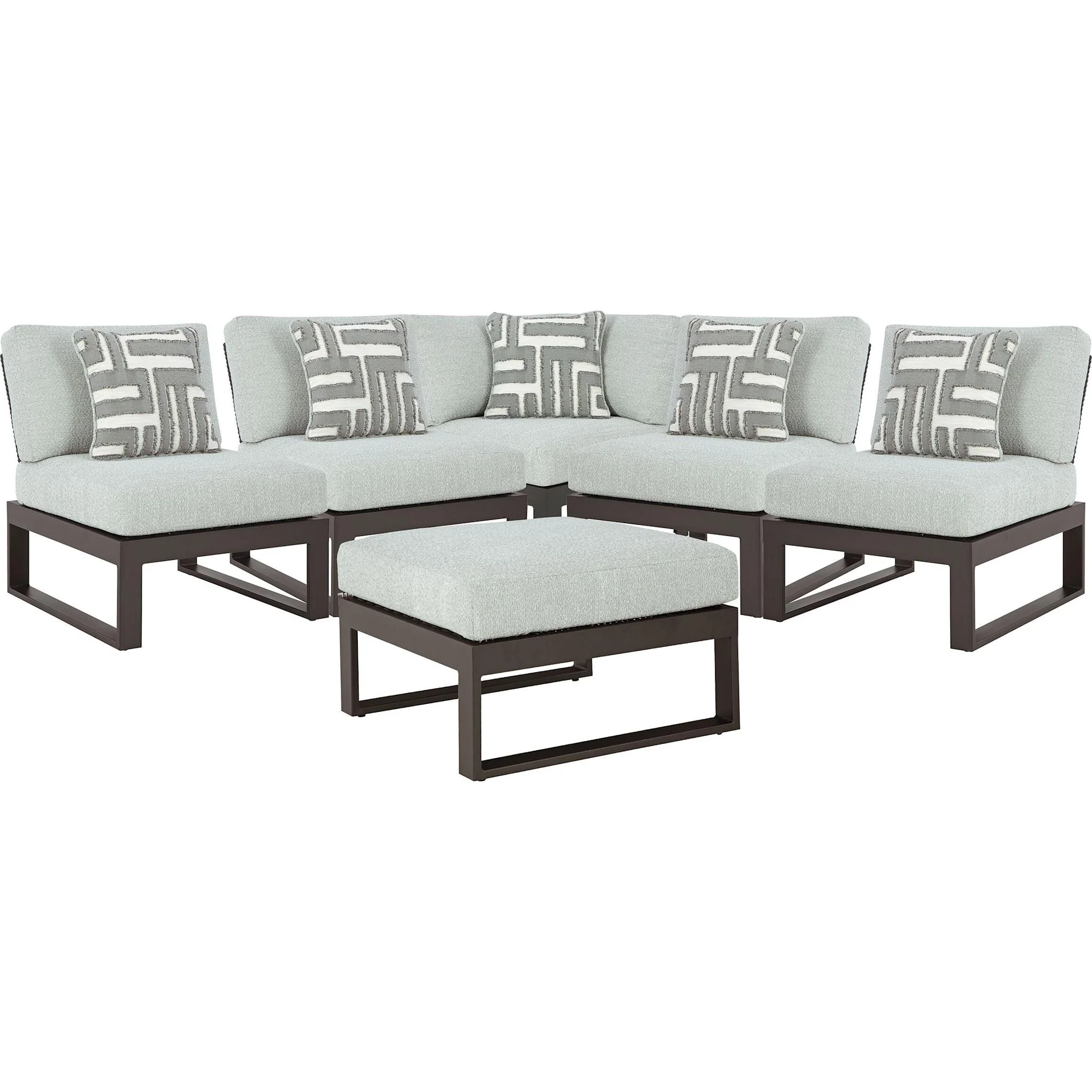 Beachloft 5 Piece Outdoor Sectional with Ottoman - Image 15