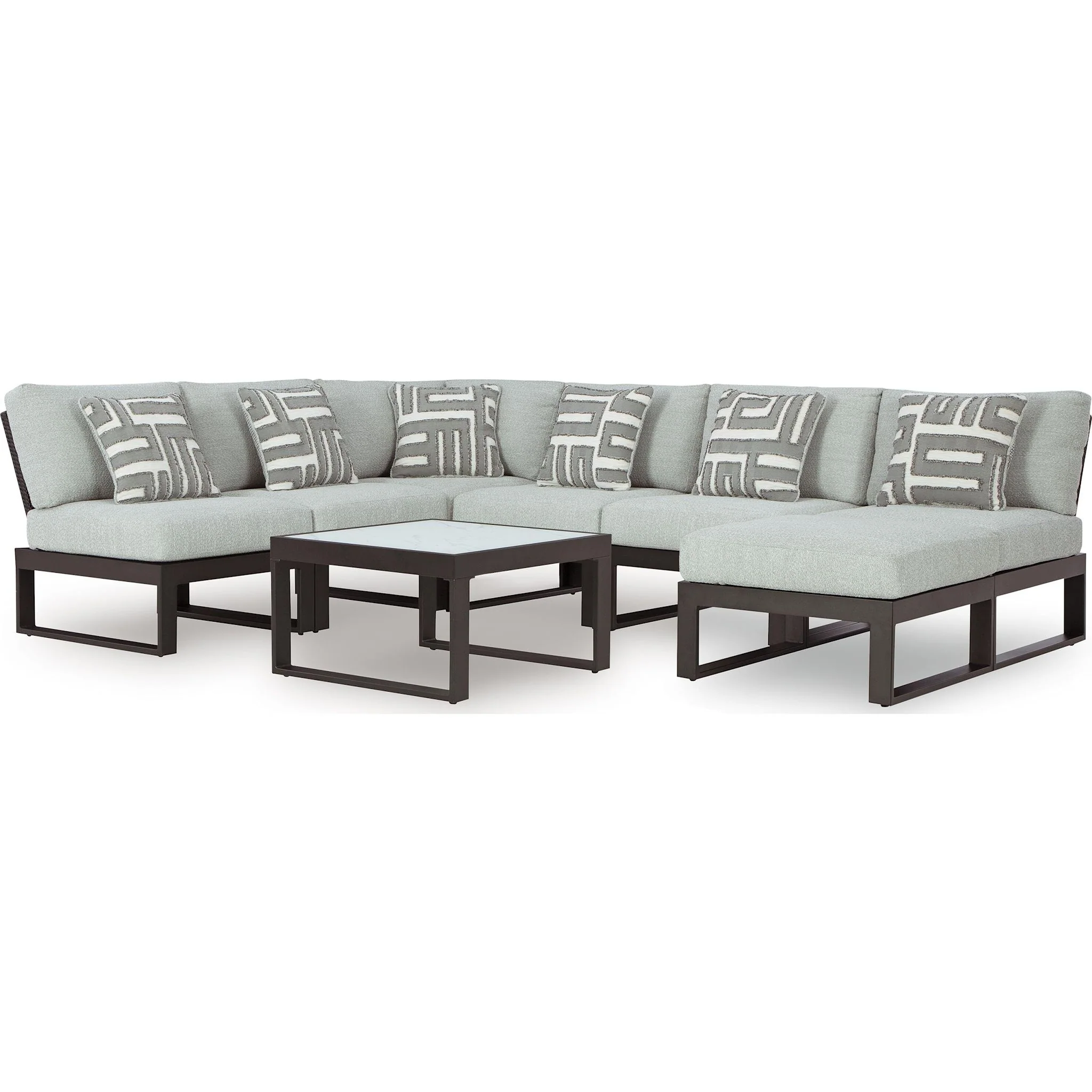 Beachloft 6 Piece Outdoor Sectional w/Ottoman & Table - Image 18