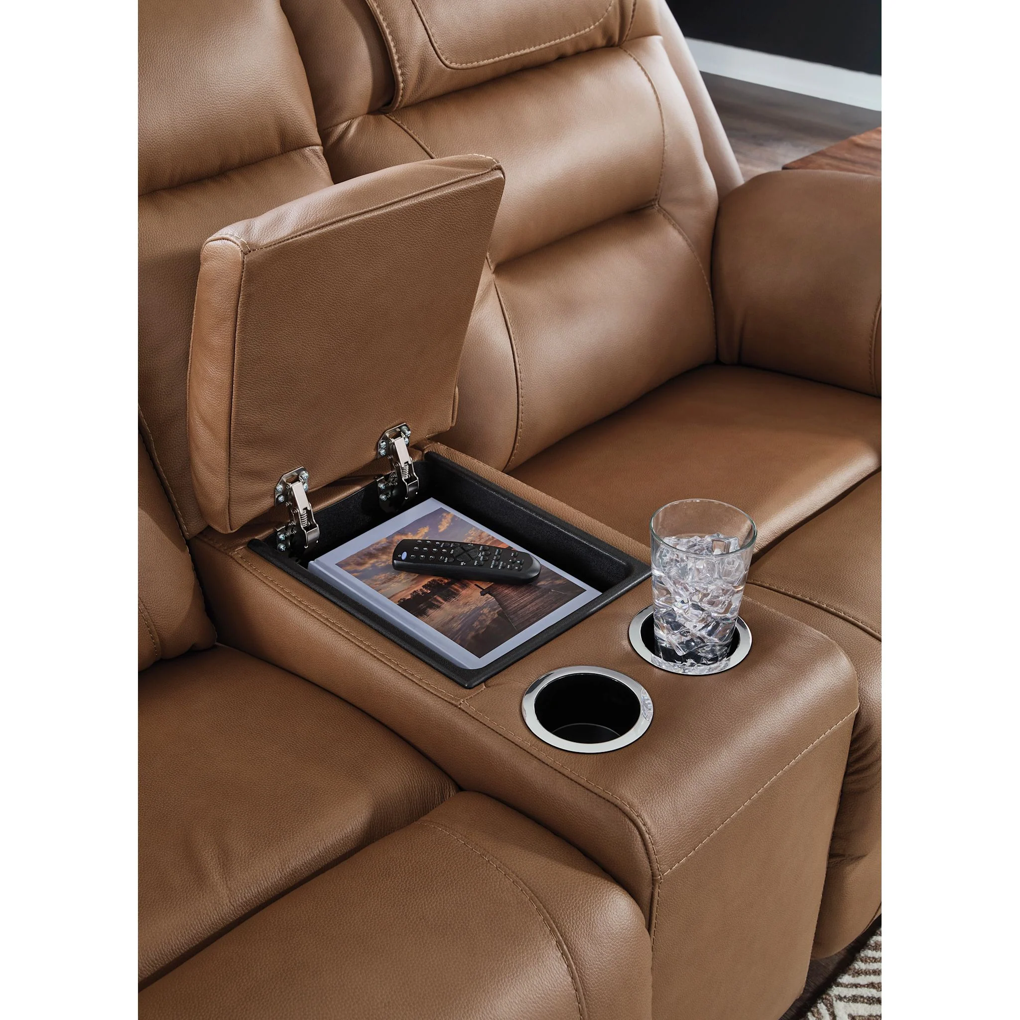 Beaman Peak Reclining Loveseat with Console - Image 17