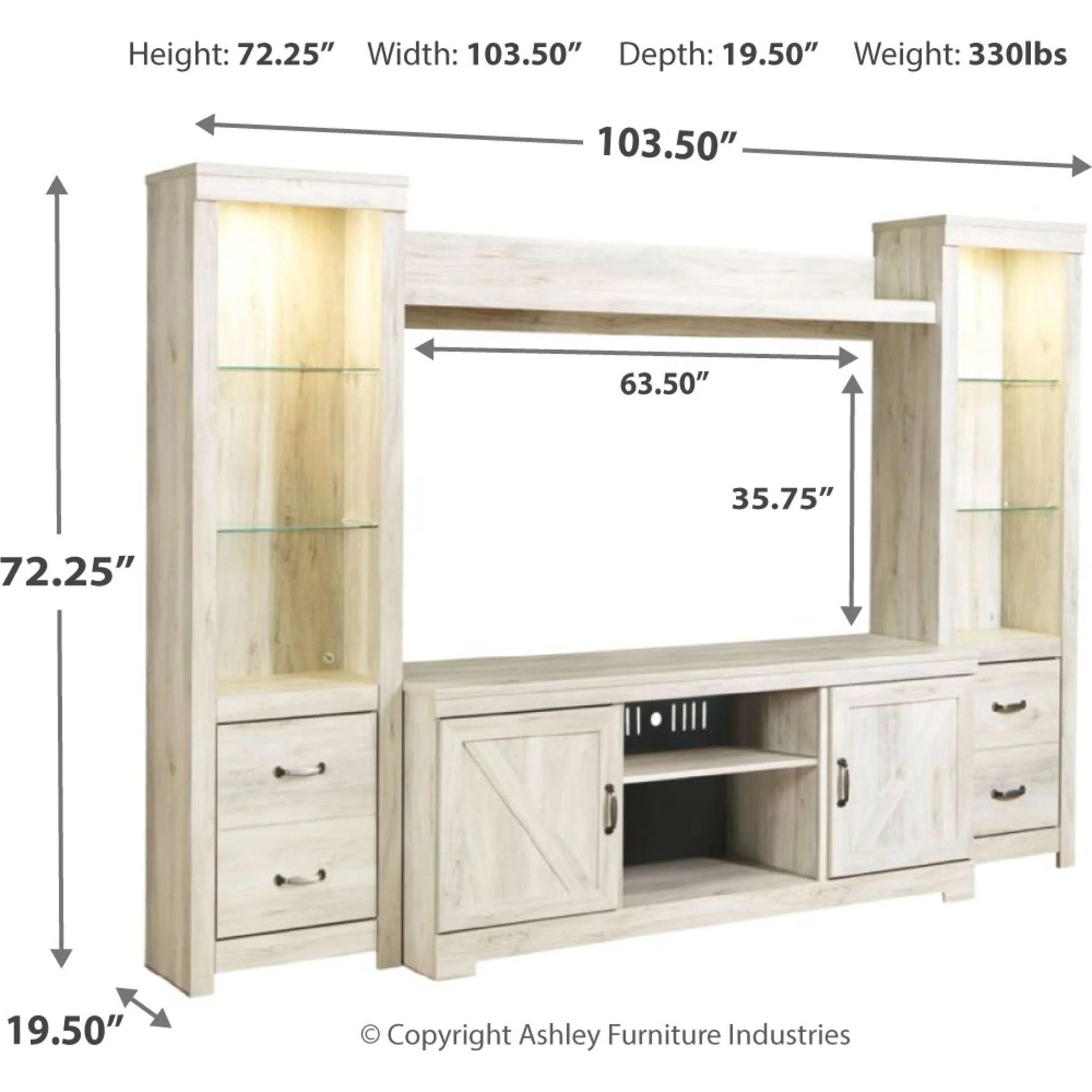 Bellaby 4 Piece Large Entertainment Wall - Image 4