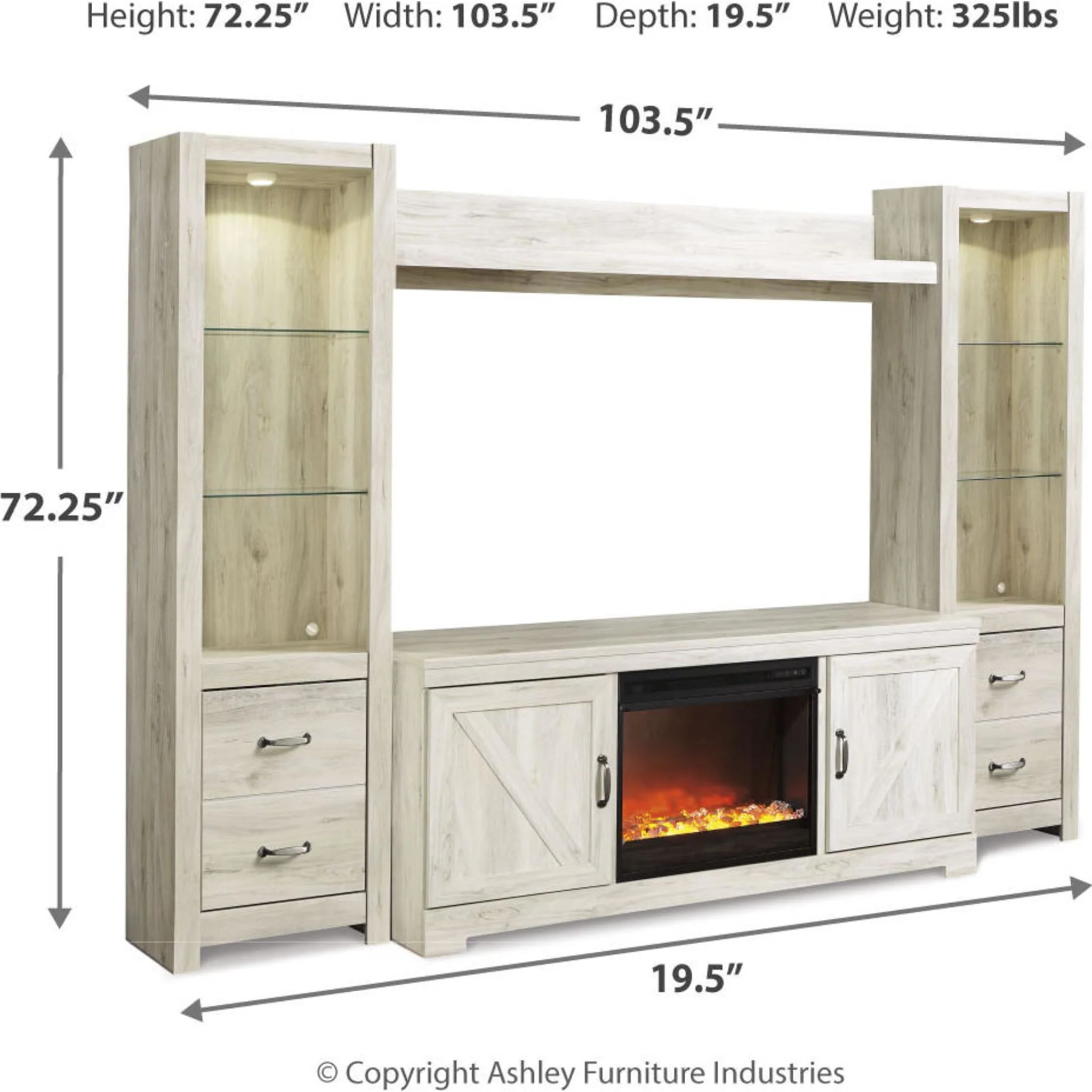 Bellaby Wall Unit with Fireplace Insert - Image 22