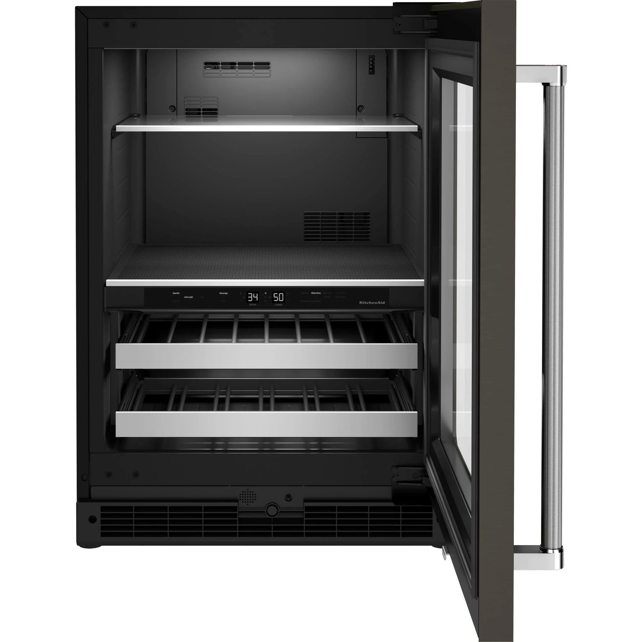 KitchenAid 24" Beverage Center with Glass Door and Metal-Front Racks - Black Stainless (KUBR314KBS) - Image 4